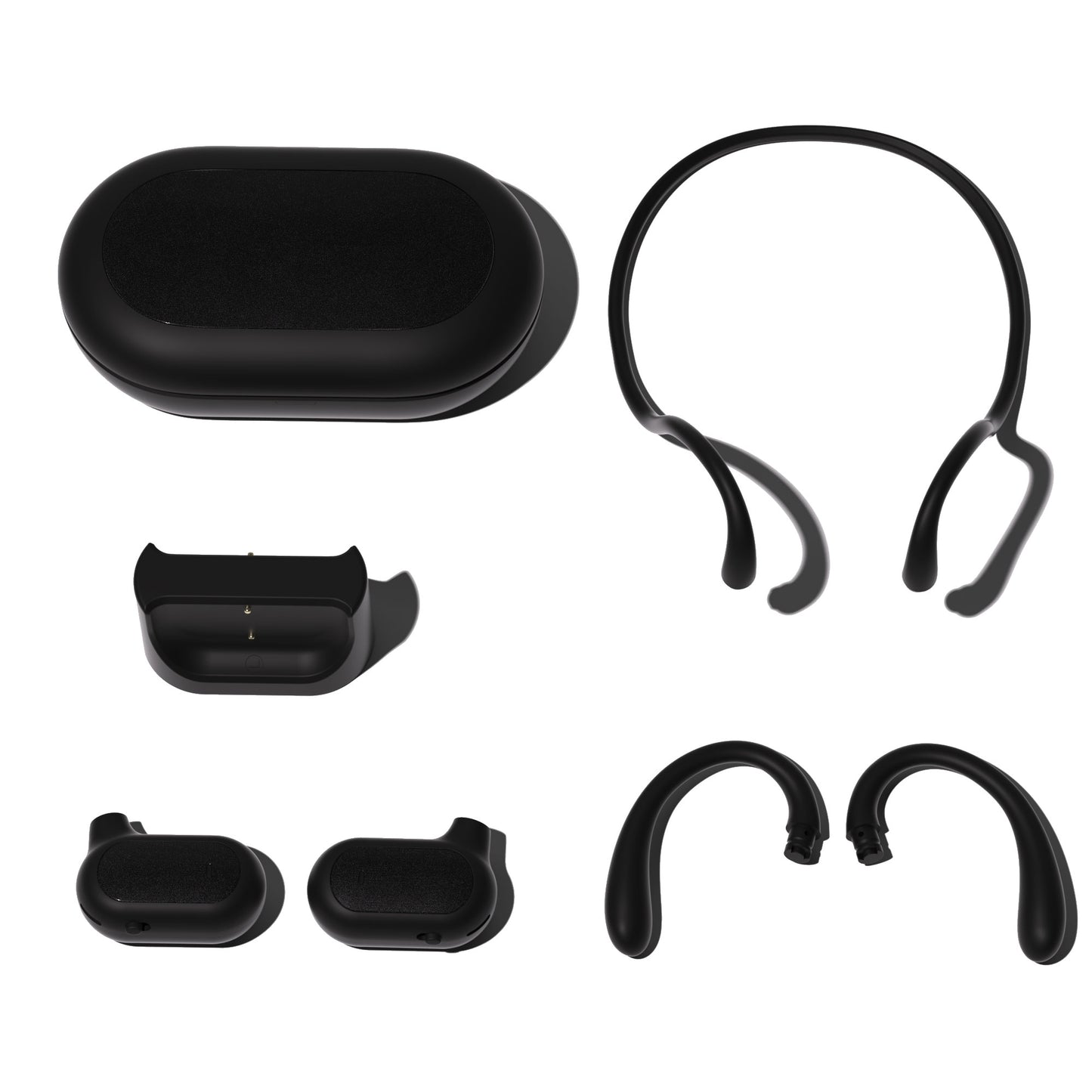 Wireless Earbuds with Interchangeable Neckband and Earhook