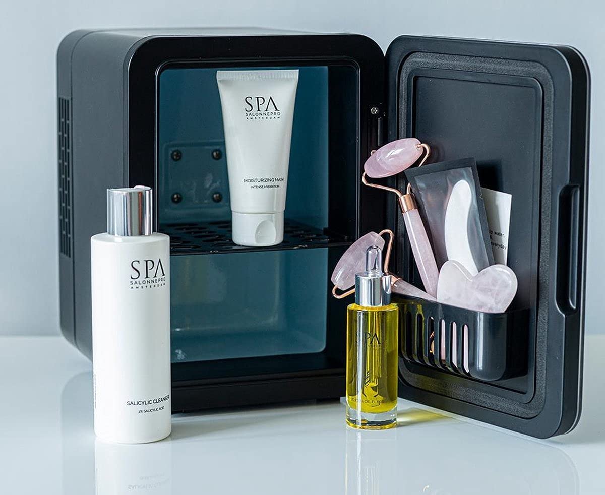 RadiantGlow Skincare Fridge with Mirror & LED Light