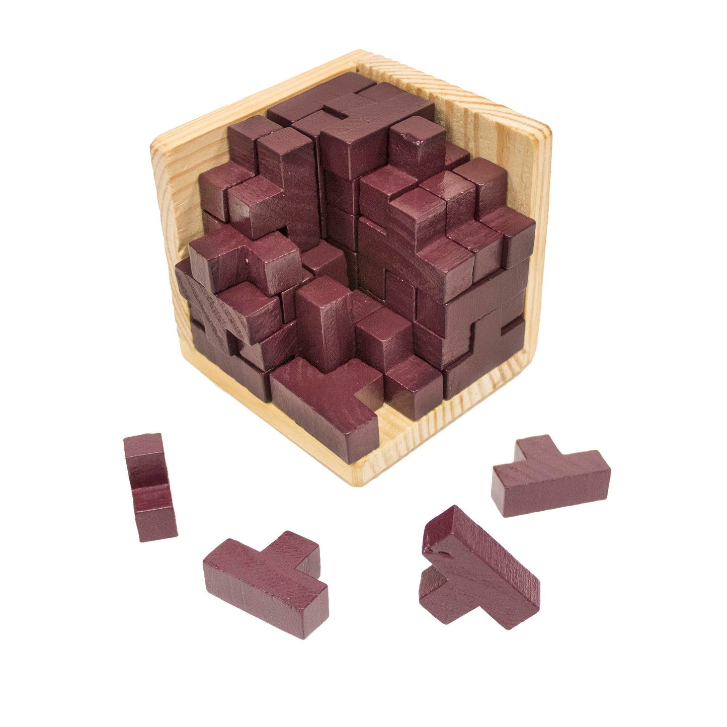54 Piece Wooden Brain Teaser Puzzle, Educational Toy for Kids