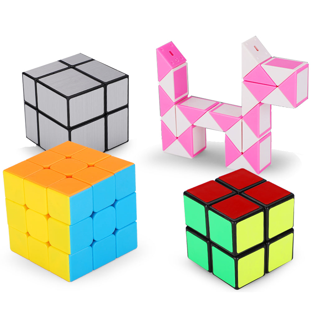 Silver 2x2 Brain Teaser Magic Cubes Bundle for Kids