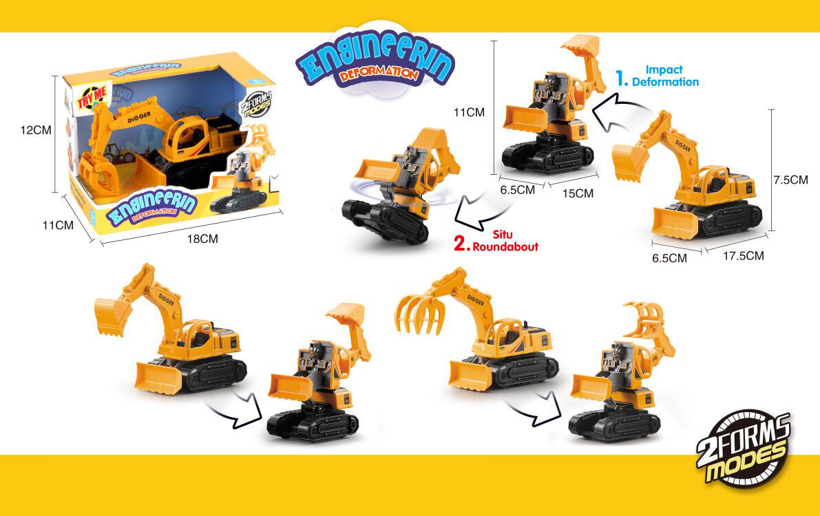 Engineering Deformation Excavator Robot Toy for Kids