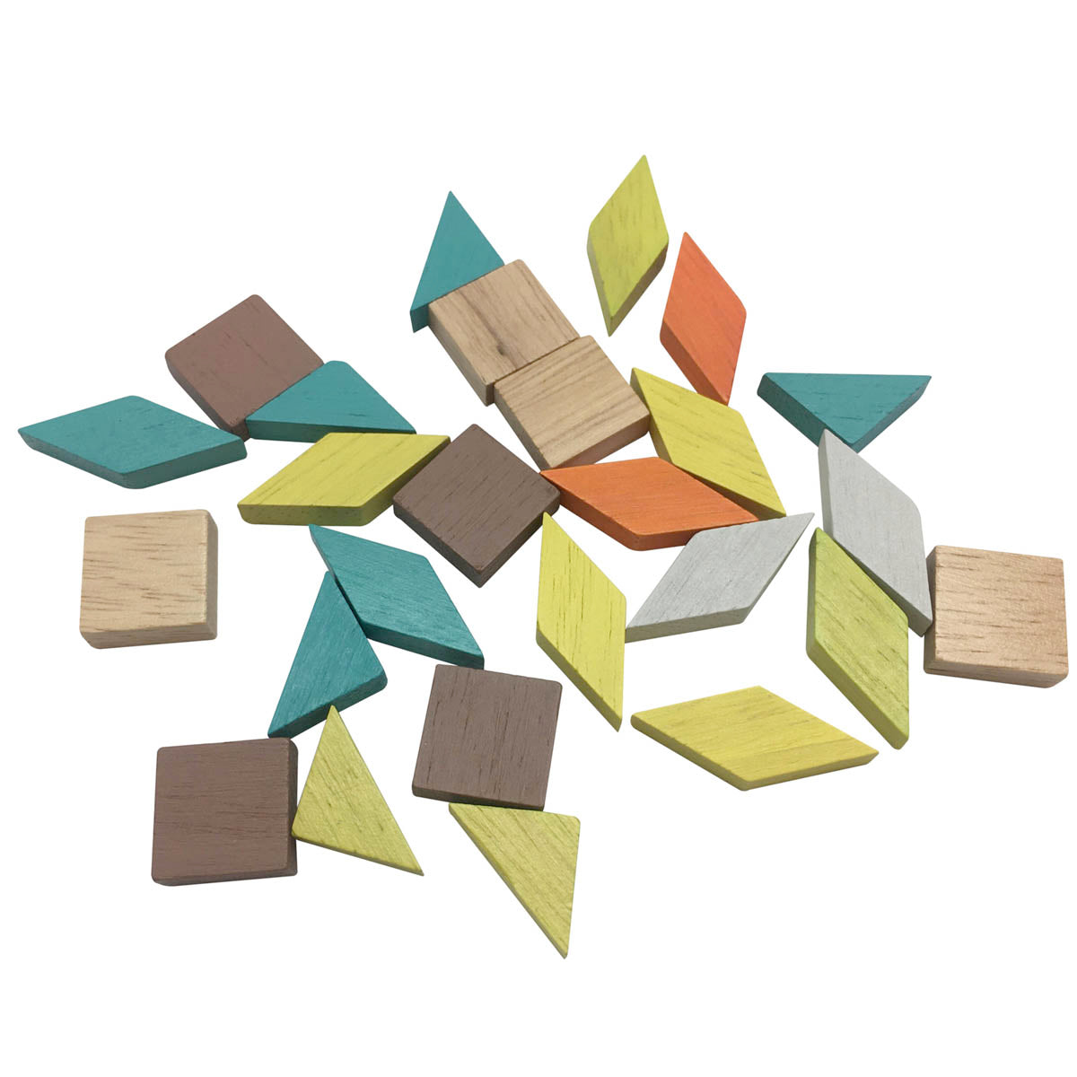 Mosaic Pattern Educational Toy Wooden Puzzle, 26 Pieces Blocks