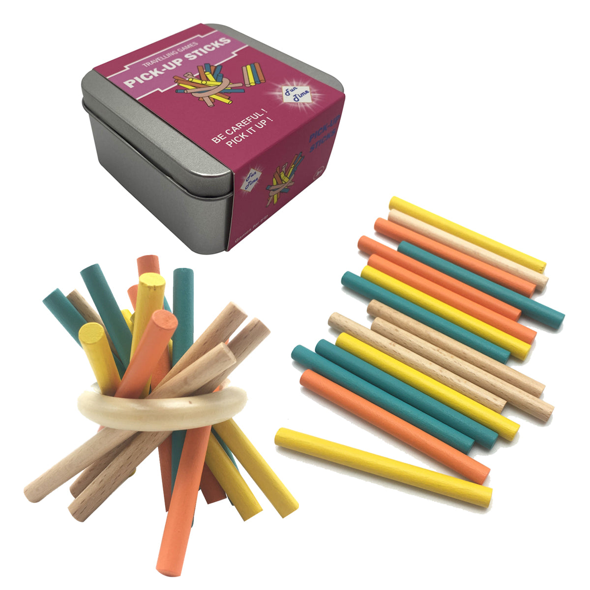 Educational Wooden Toys for Kids, 16 Pieces Pick up Sticks and Ring
