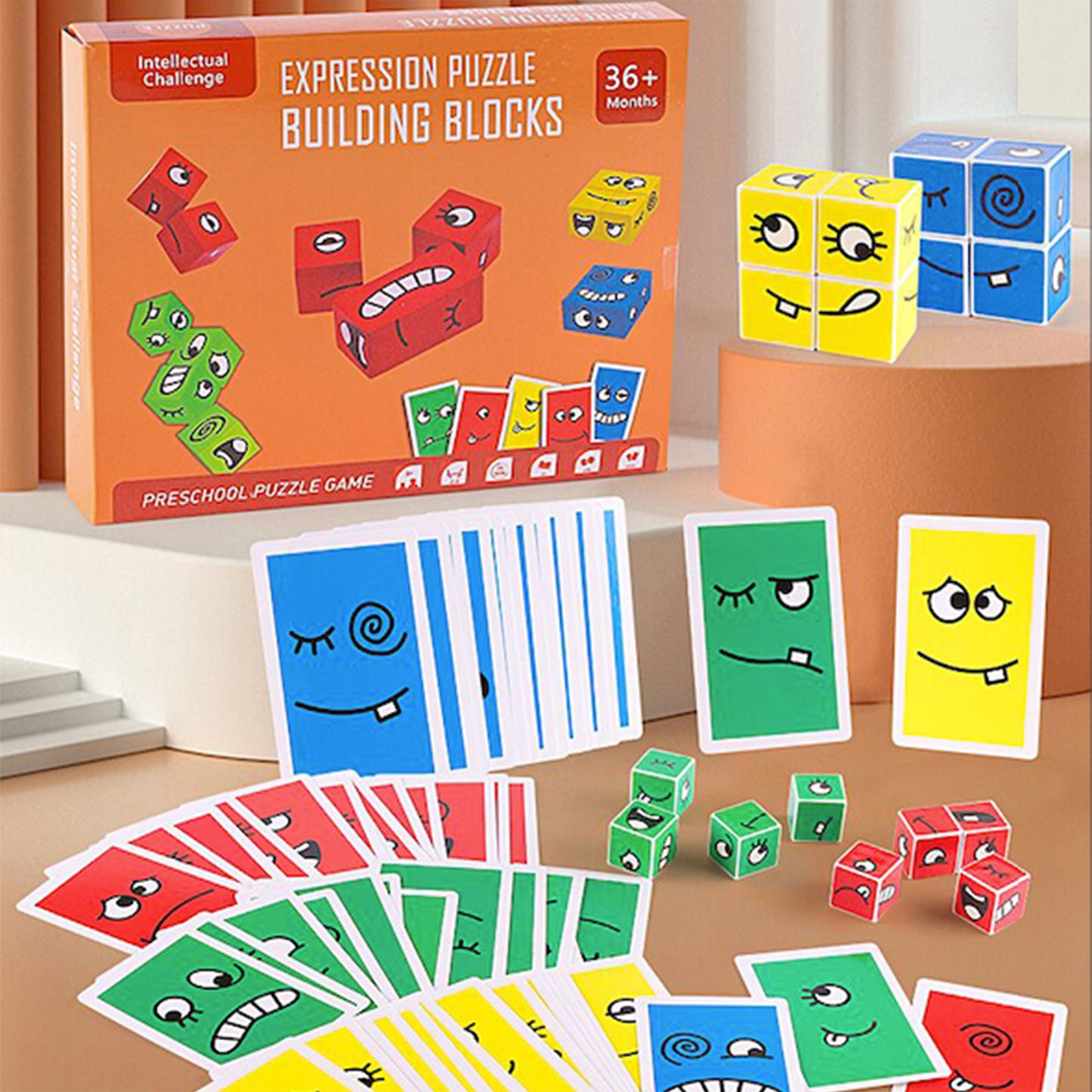Expressional Matching Block Puzzle Cubes