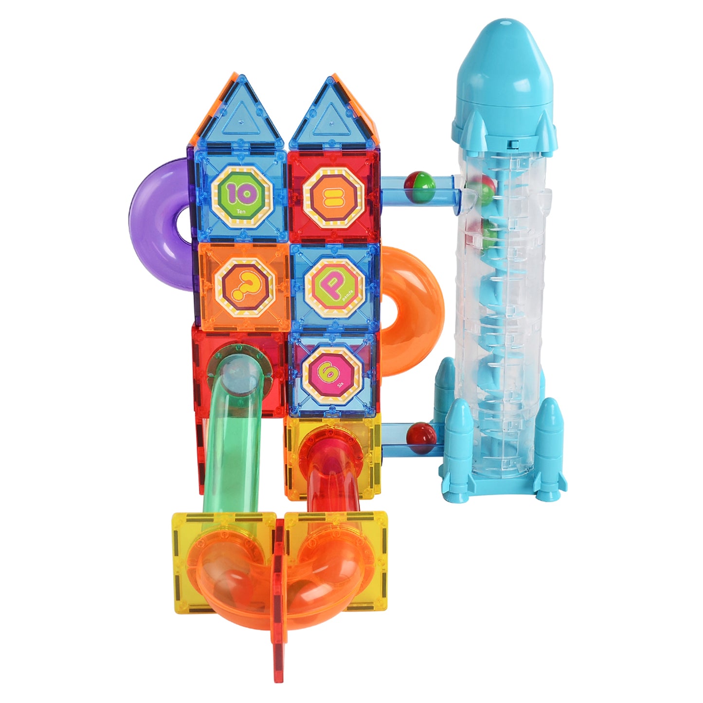 72 Piece Kids Magnetic Building Blocks Tile Set - Creative Educational Toy