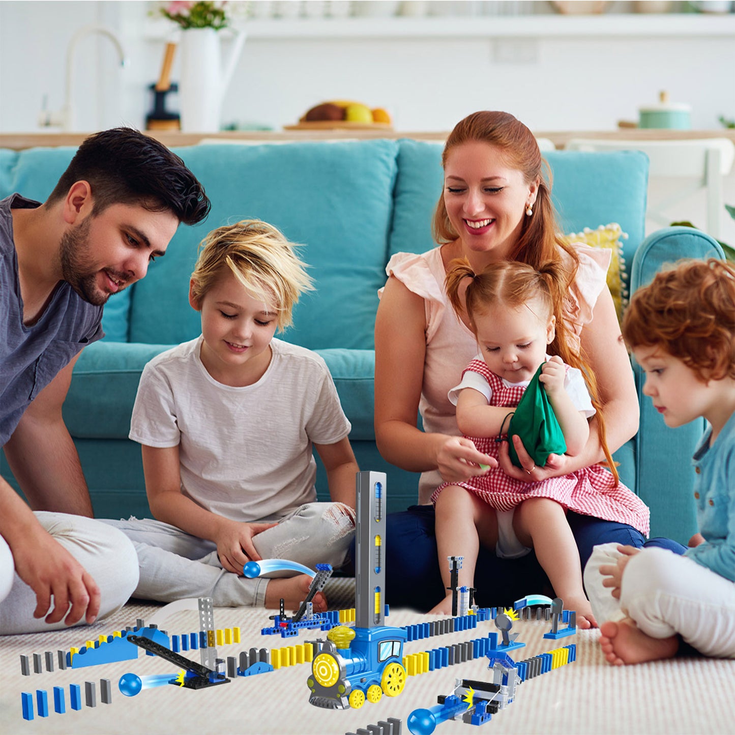 Domino Train Park Set with Lights and Sound - 120 Pieces