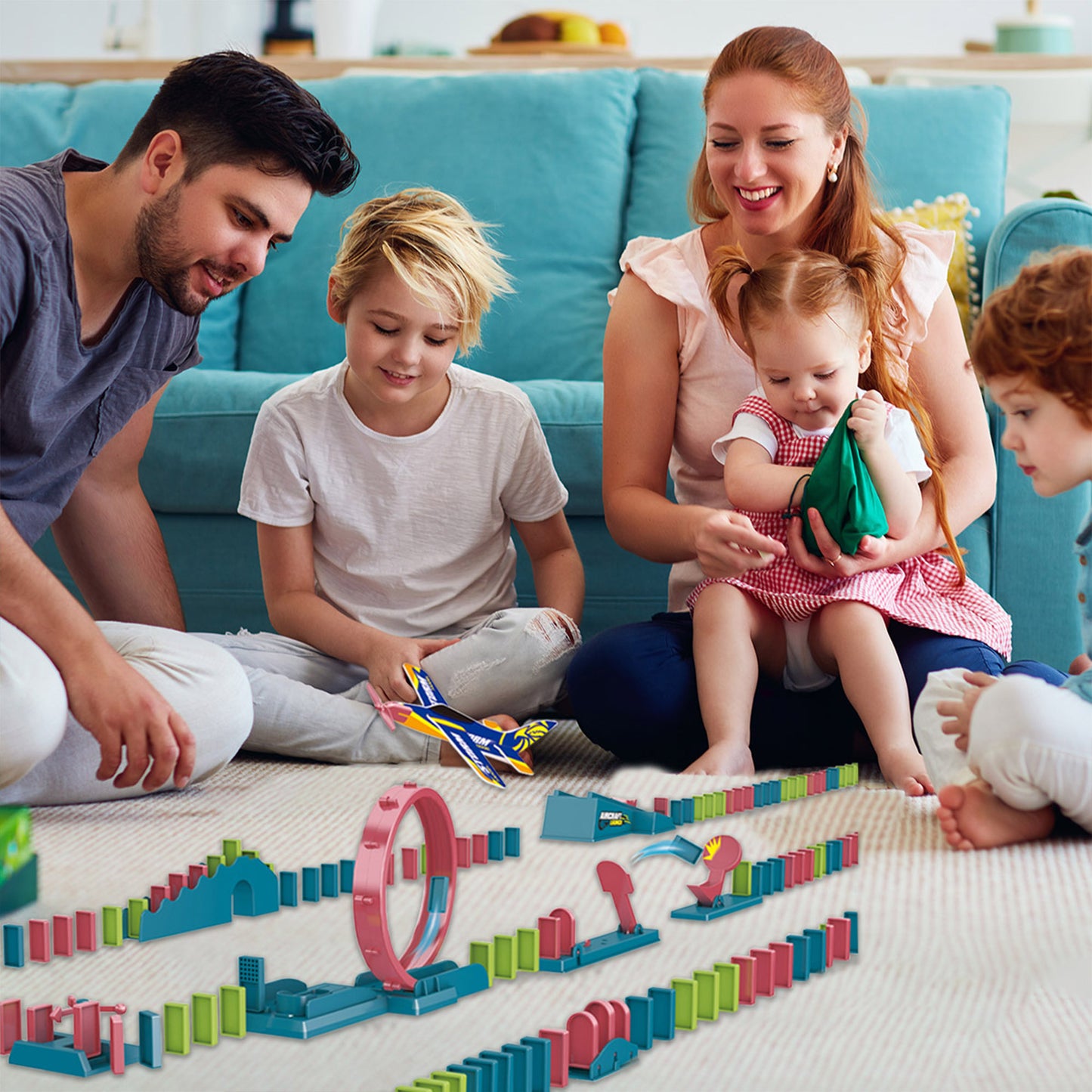 Domino Aircraft and Amusement Park Themed Set - 120 Pieces