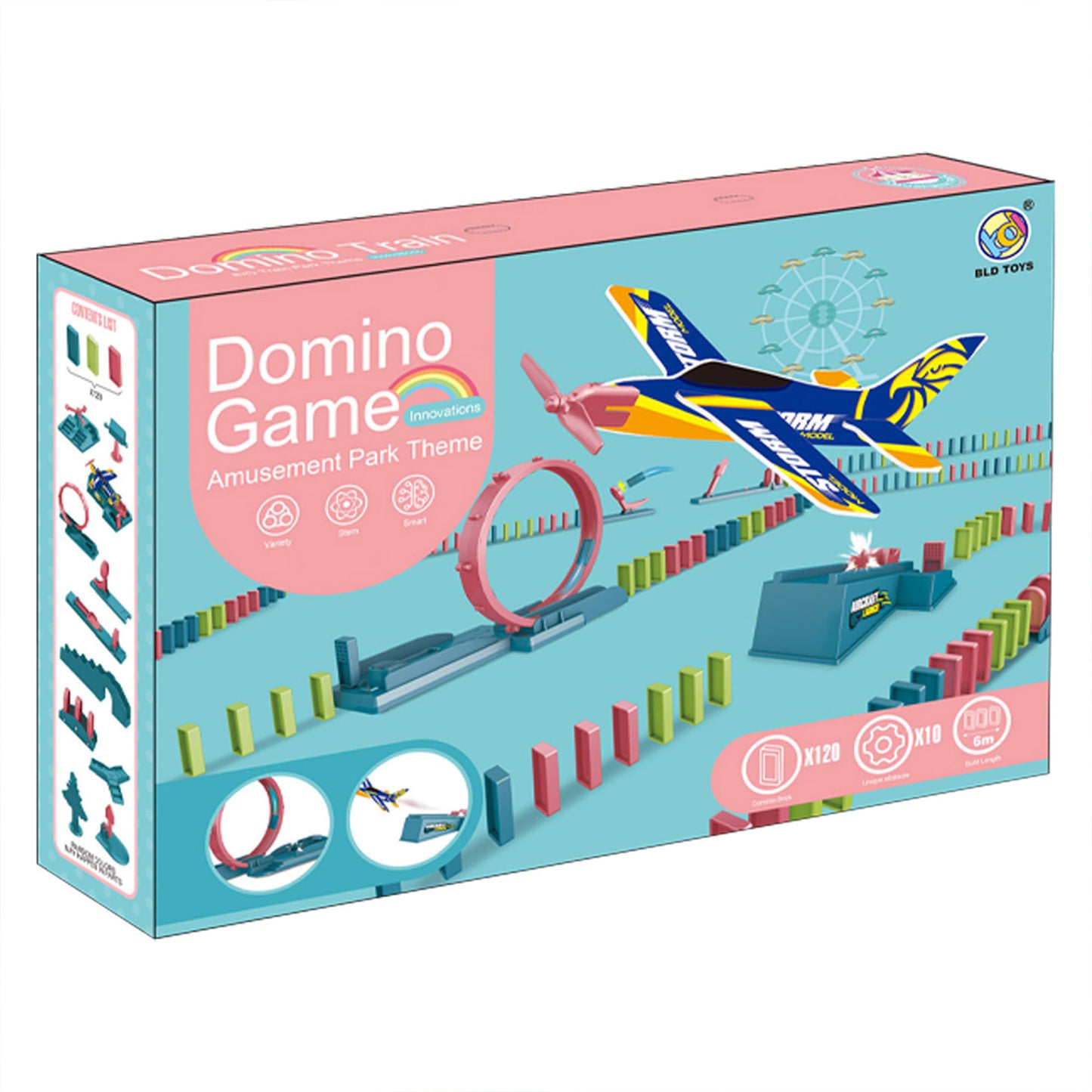 Domino Aircraft and Amusement Park Themed Set - 120 Pieces