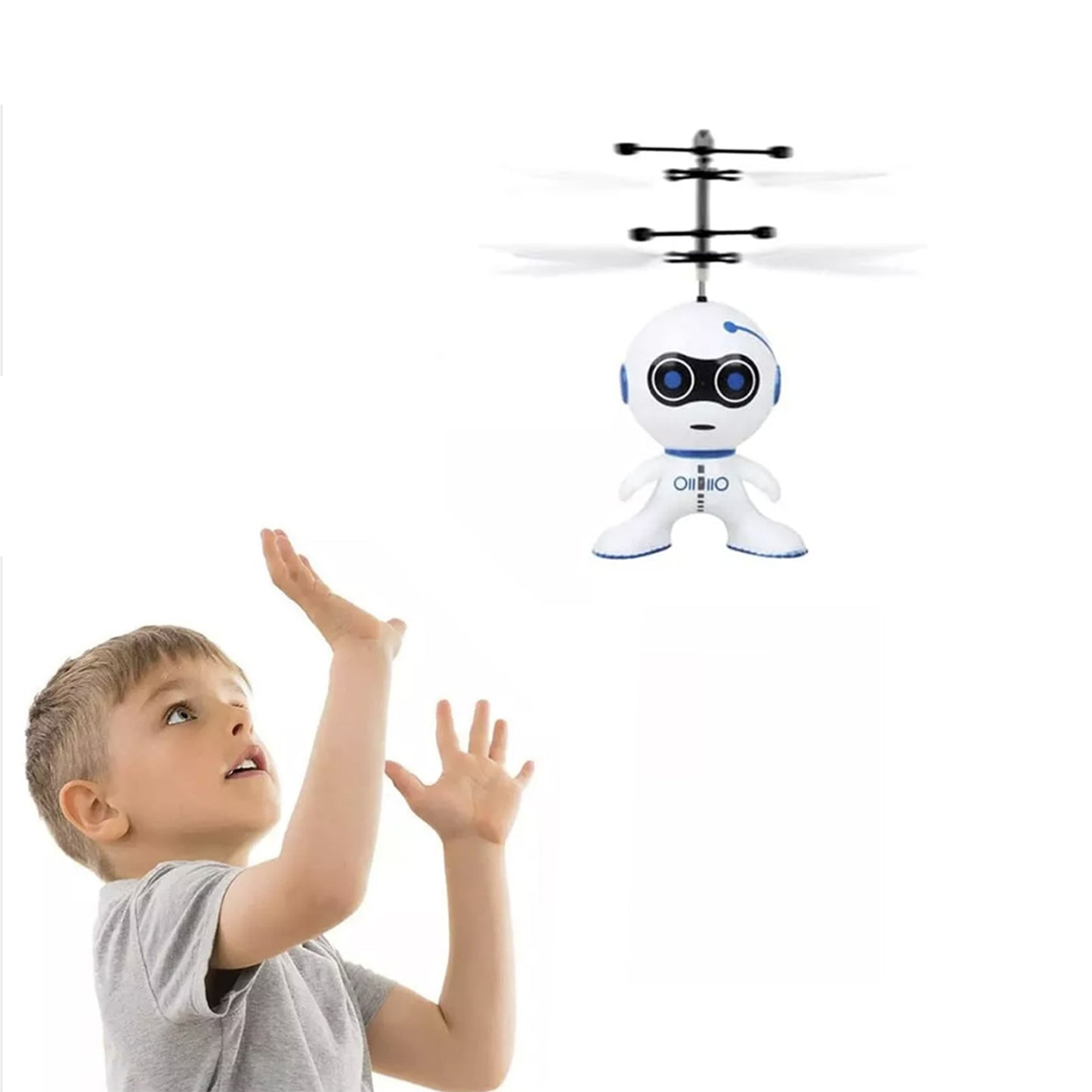 Hand Operated Flying Robot Helicopter Toy