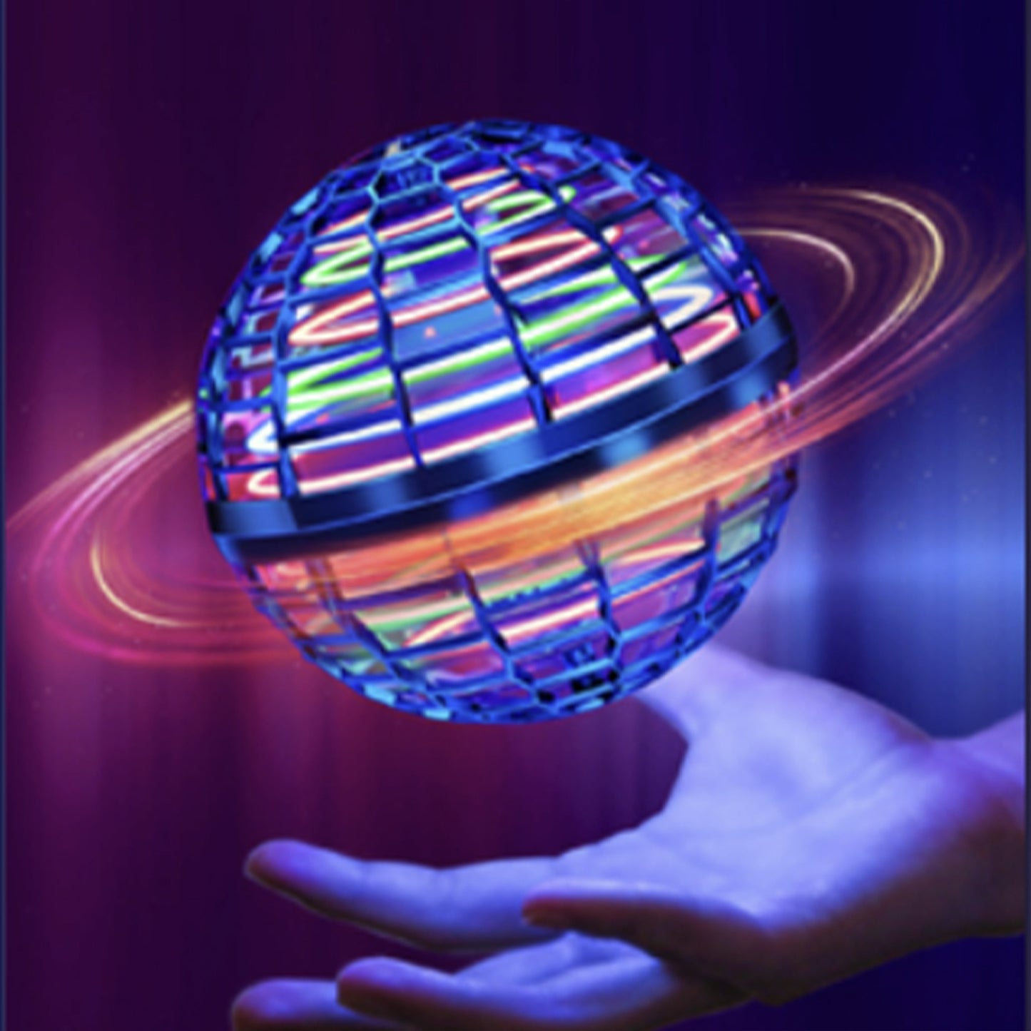 Hand Operated Flying LED Orb Ball Toy with Boomerang Effect for Indoors and Outdoors
