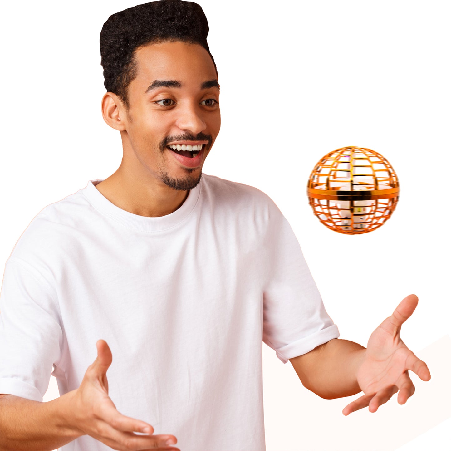 Hand Operated Flying LED Orb Ball Toy with Boomerang Effect for Indoors and Outdoors