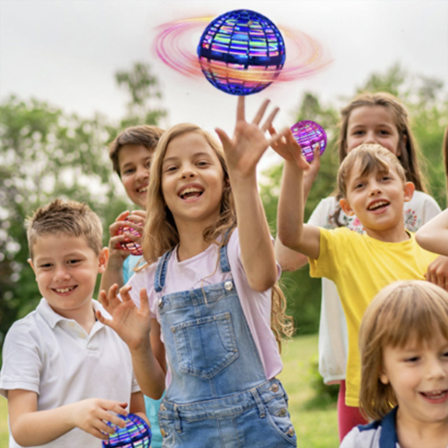 Hand Operated Flying LED Orb Ball Toy with Boomerang Effect for Indoors and Outdoors