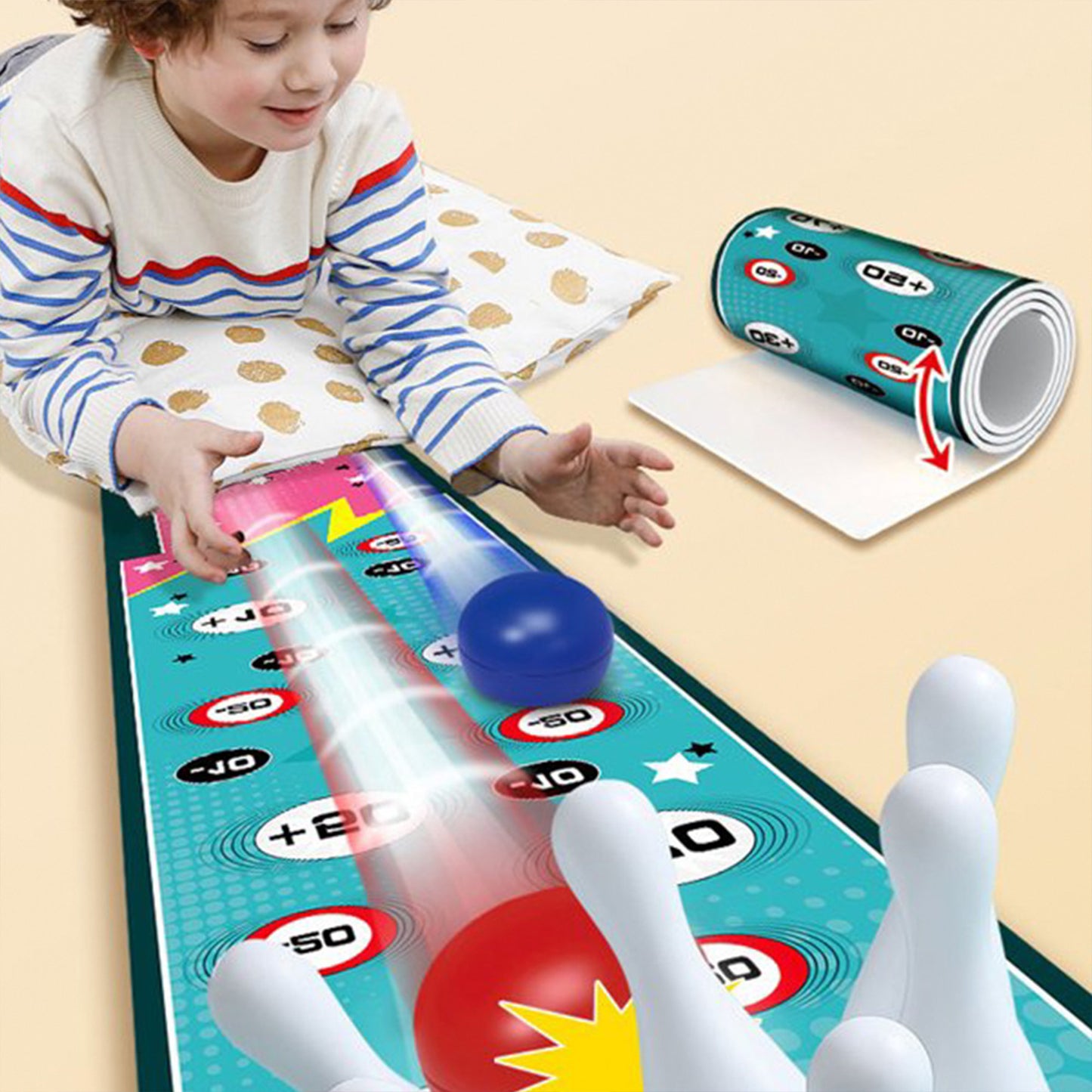 Bowling Sports Competition Table Game for Family Party, Bowling Boardgame for Kids, Multi Players Indoor Sports Table Game