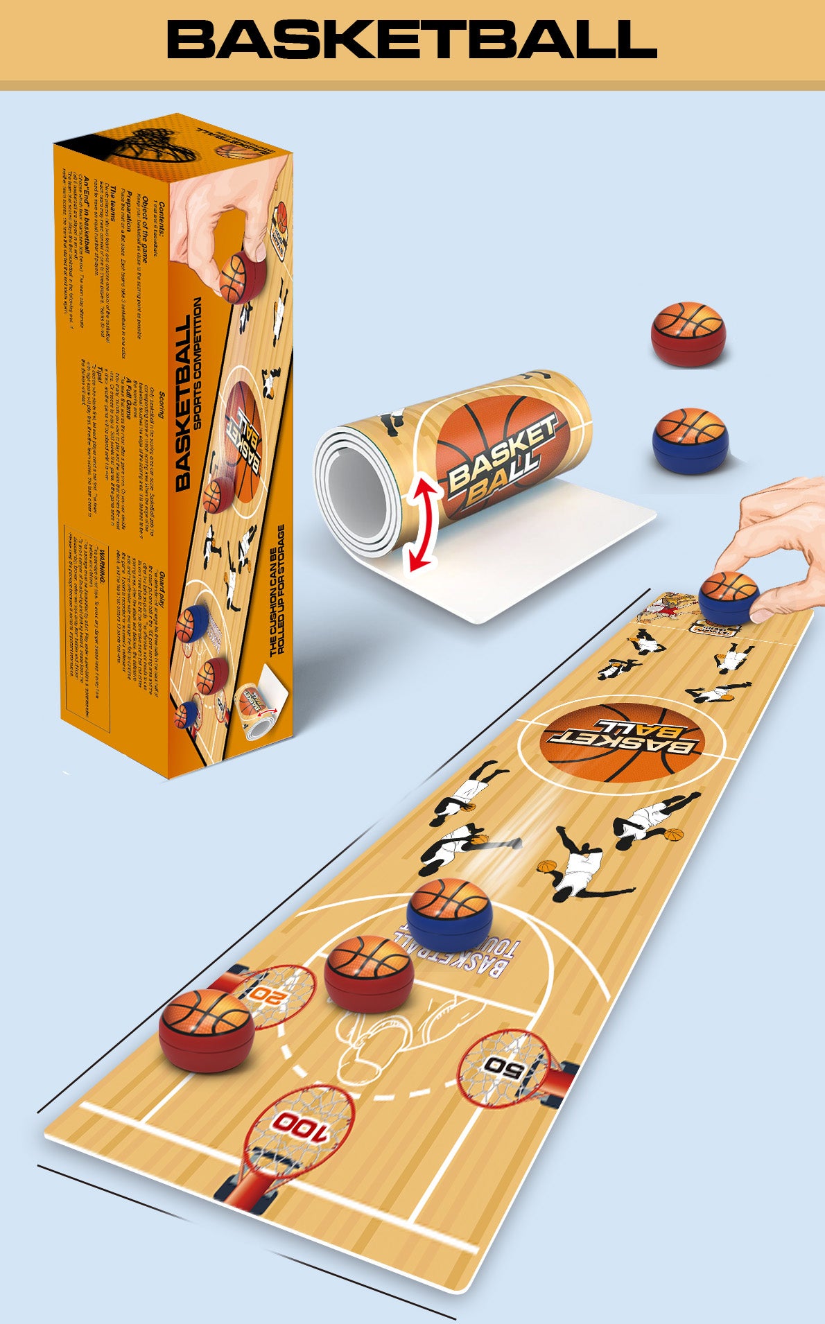 Basketball Sports Competition Table Game for Family Party, Basketball Boardgame for Kids, Multi Players Indoor Sports Table Game