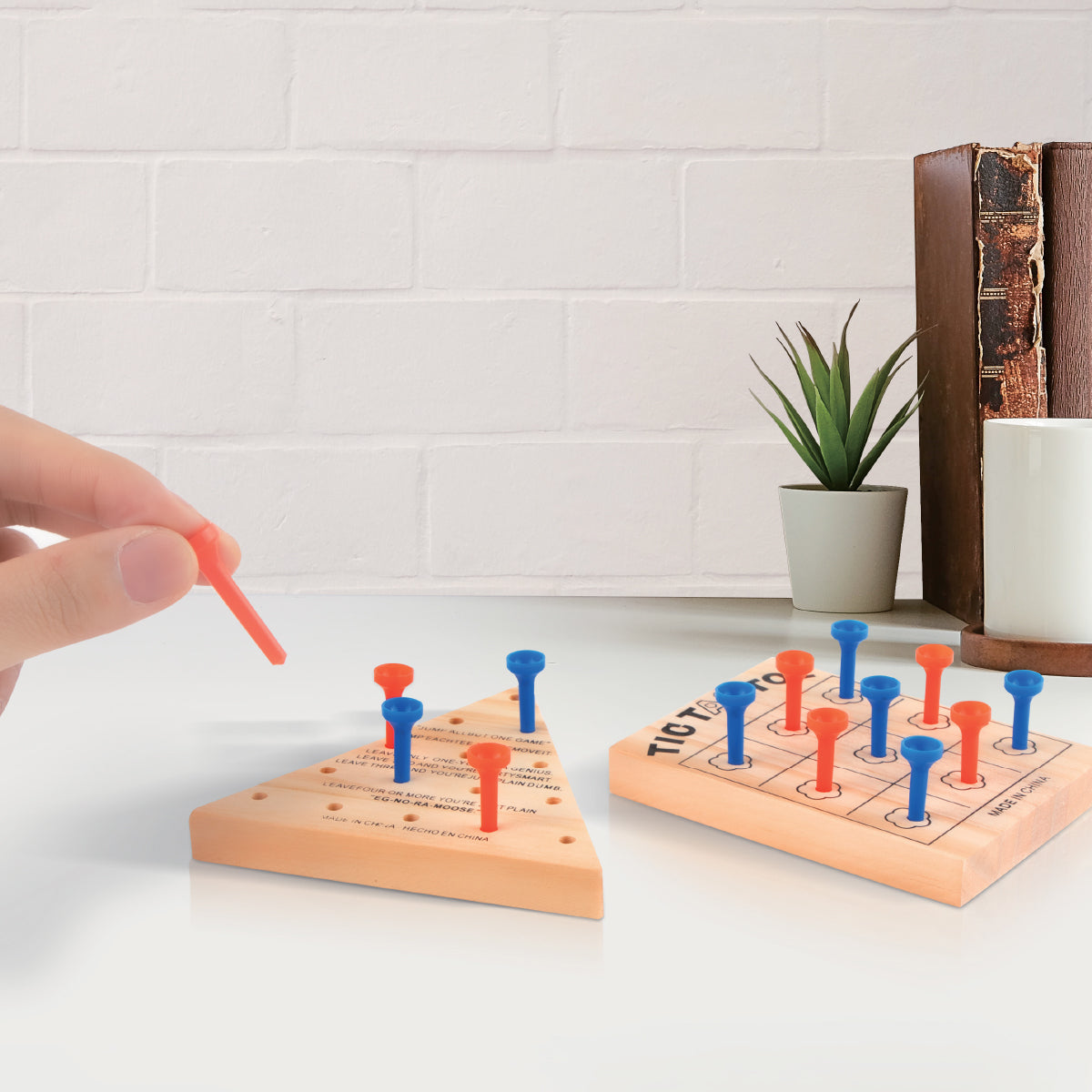 Tic Tac Toe & Solitaire Mini Wooden Games