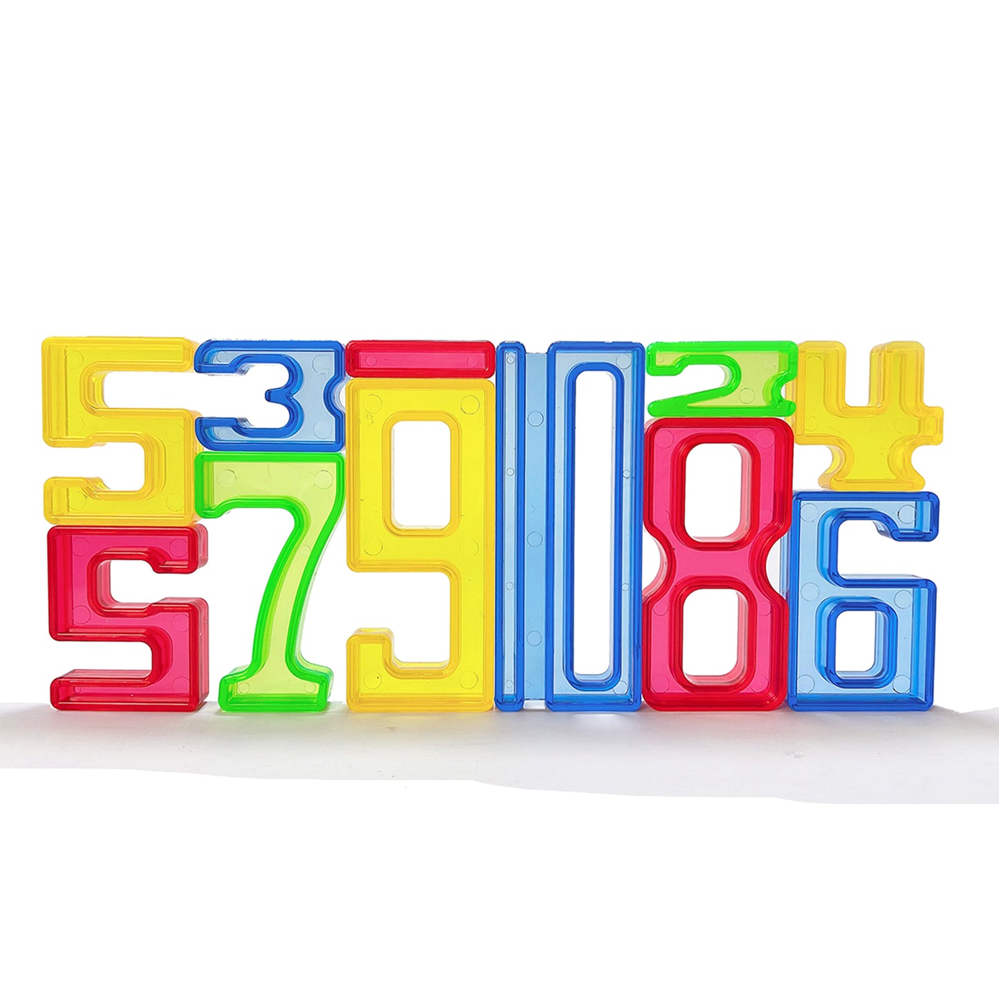 140-Piece Set of Transparent Number Tiles for Early Education and Countless Games with Storage Bin