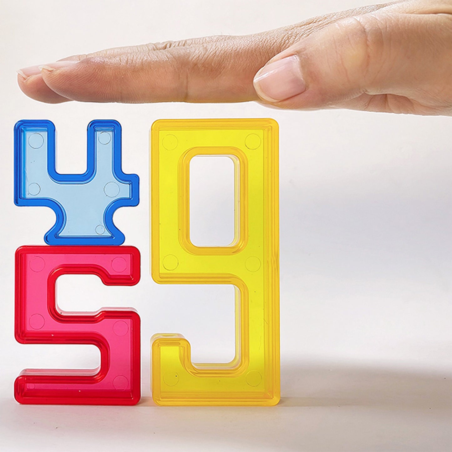 140-Piece Set of Transparent Number Tiles for Early Education and Countless Games with Storage Bin