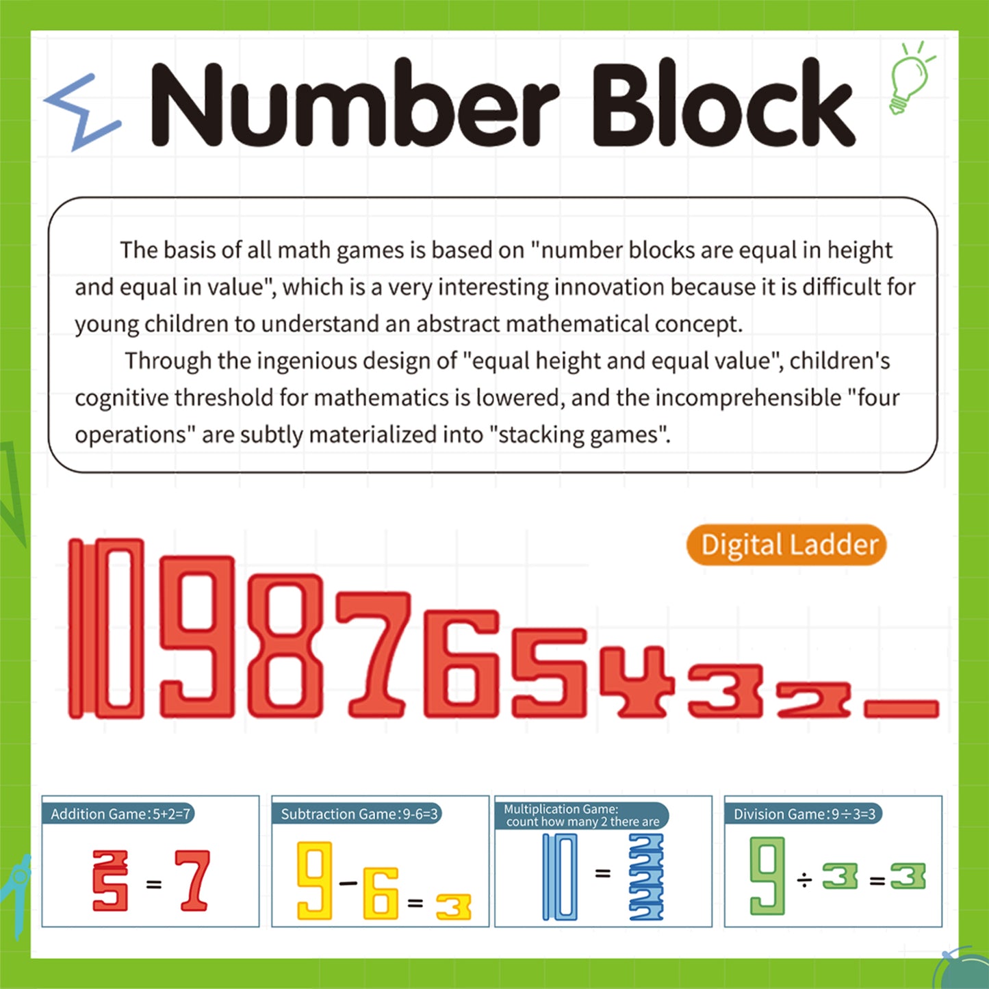 140-Piece Set of Transparent Number Tiles for Early Education and Countless Games with Storage Bin