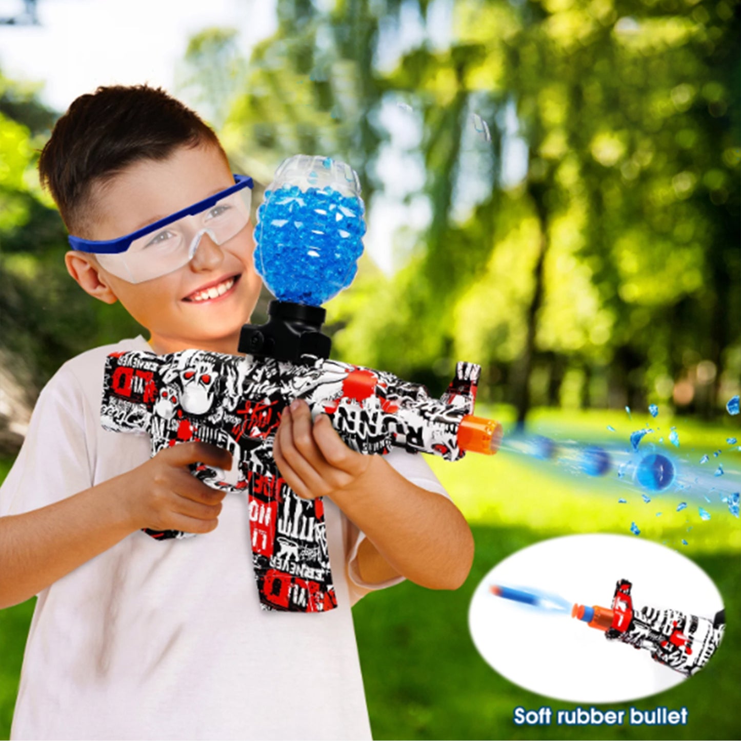 Water Bead & Dart Blaster - Includes 5000 Water Beads, 10 Suction Darts, Goggles