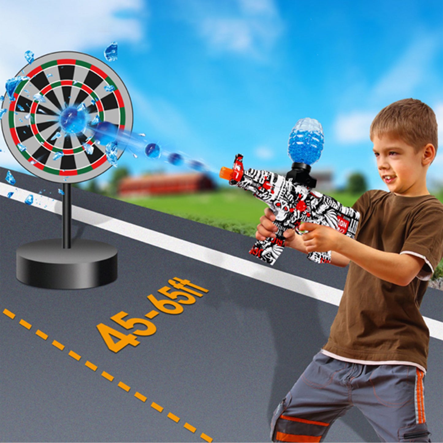 Water Bead & Dart Blaster - Includes 5000 Water Beads, 10 Suction Darts, Goggles
