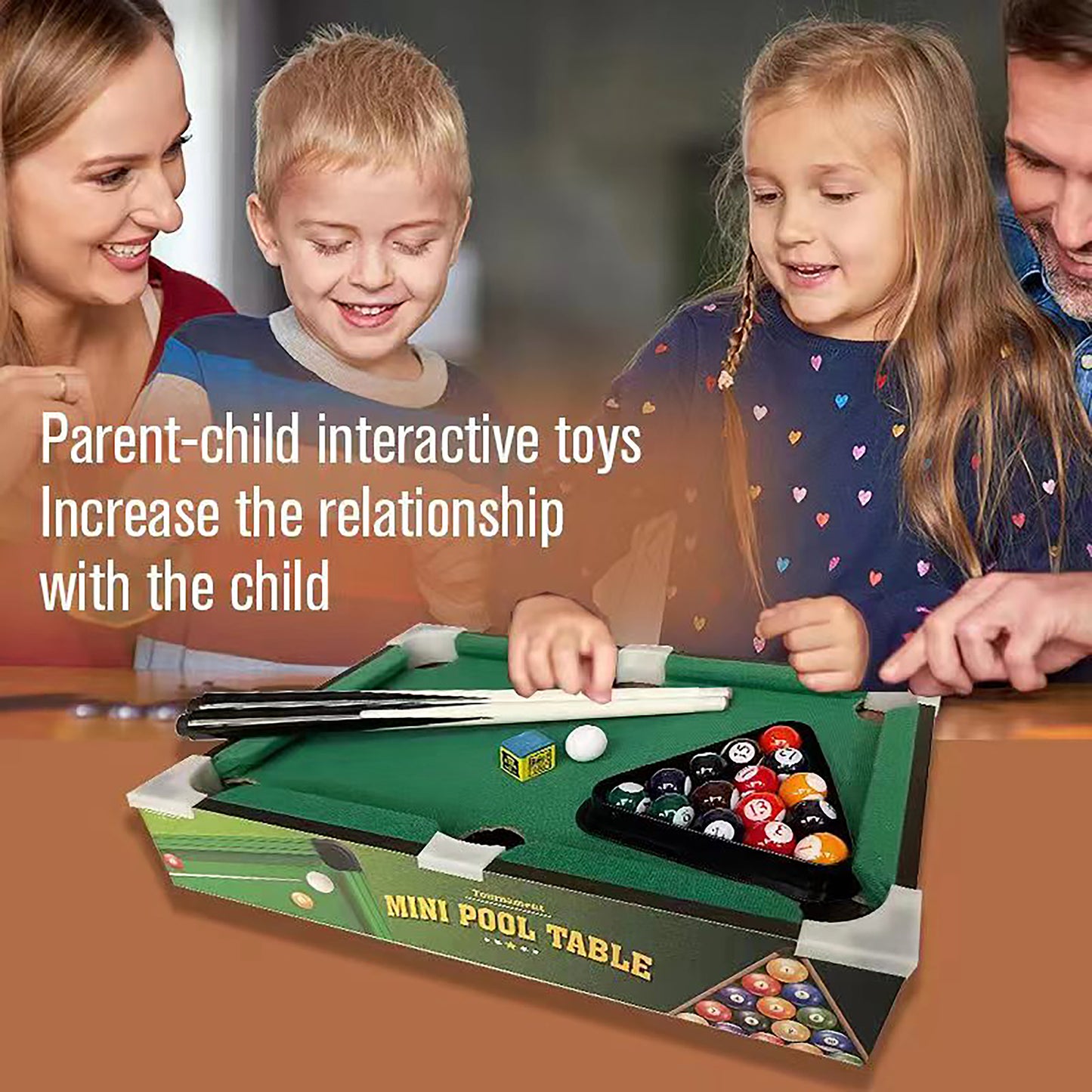 Mini Pool Table Game Toy, 2 Players Billboard Game