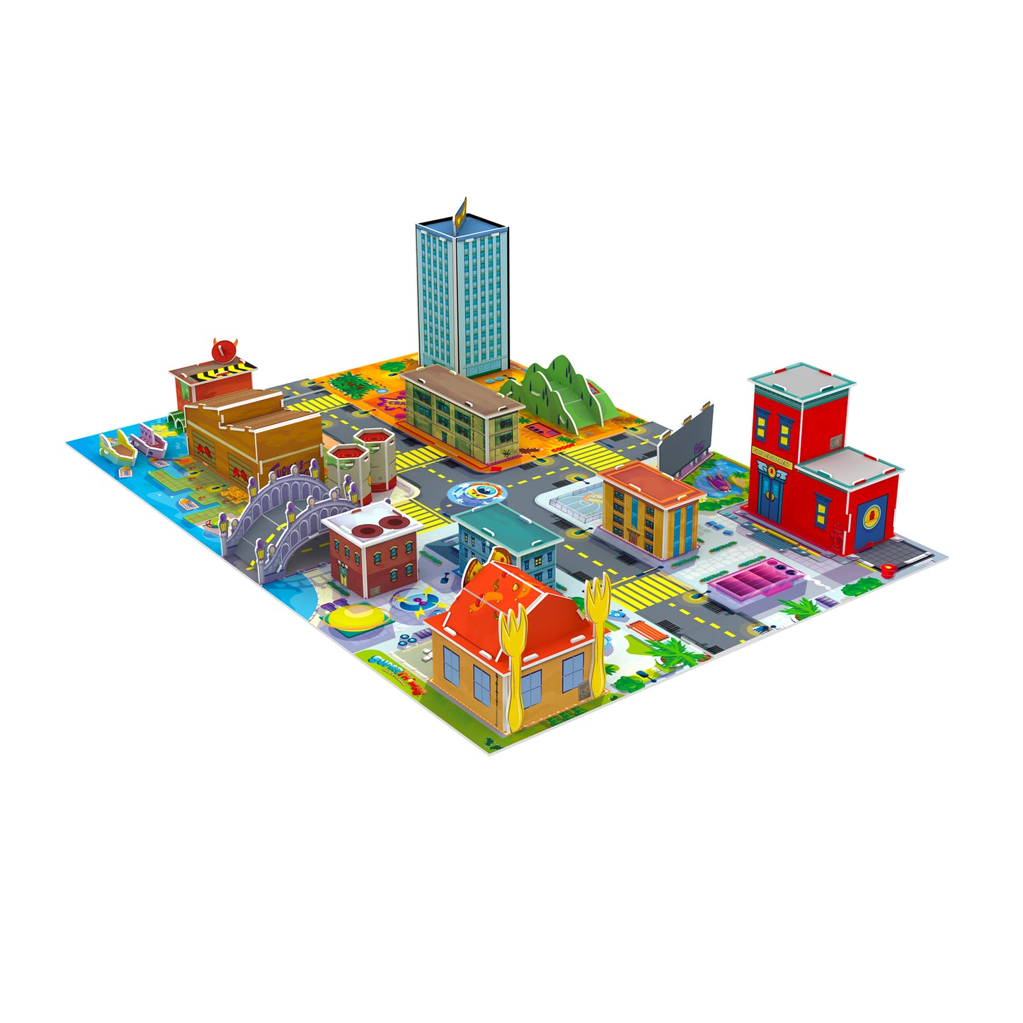 Super Things Rivals of Kaboom City 3D Puzzle, 51 Pieces Glow-In-The-Dark Building Puzzple