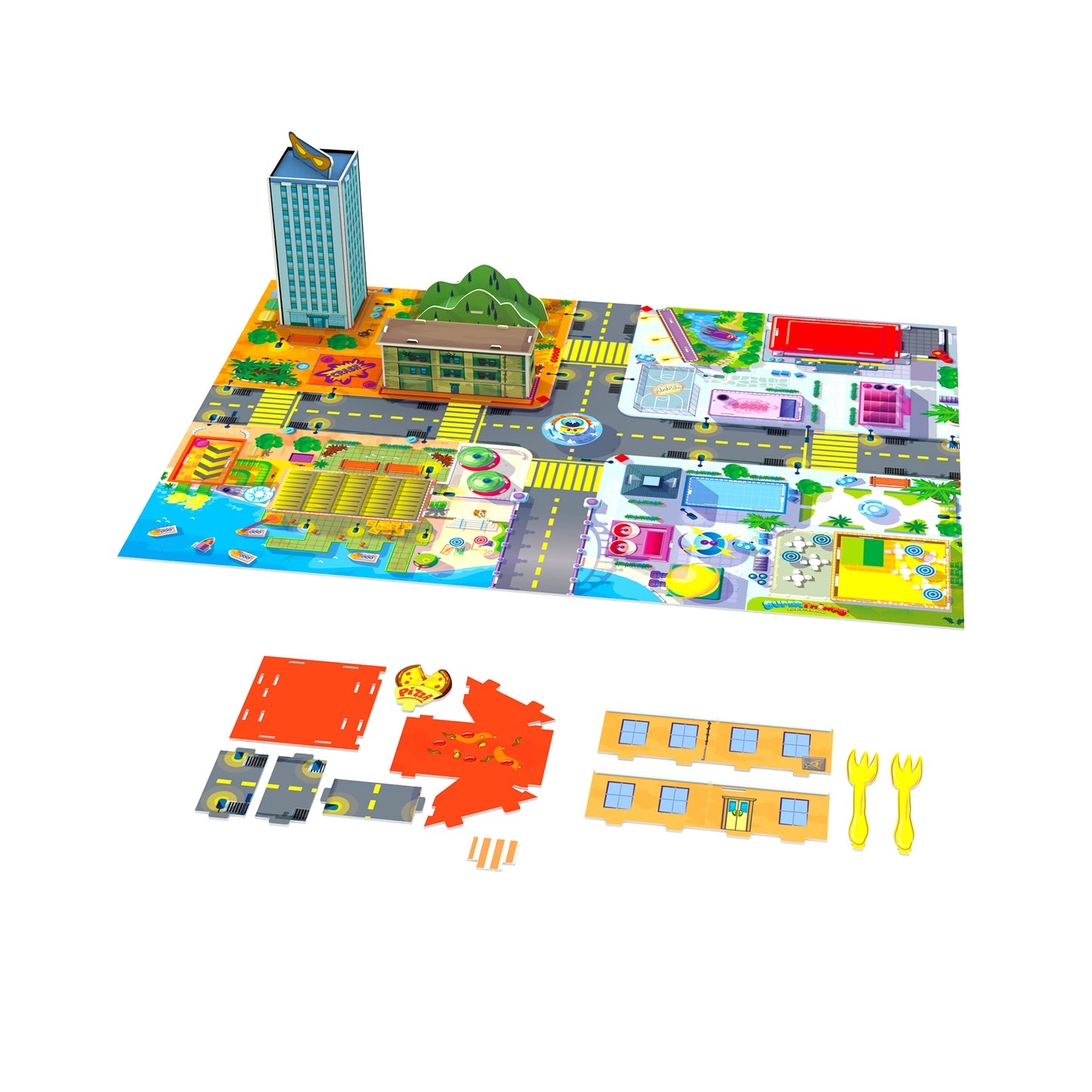 Super Things Rivals of Kaboom City 3D Puzzle, 51 Pieces Glow-In-The-Dark Building Puzzple
