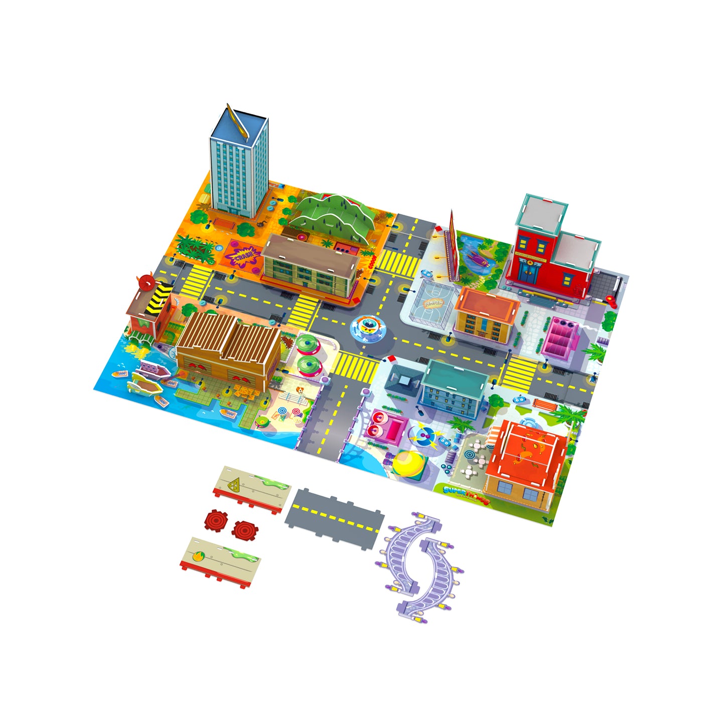 Super Things Rivals of Kaboom City 3D Puzzle, 51 Pieces Glow-In-The-Dark Building Puzzple
