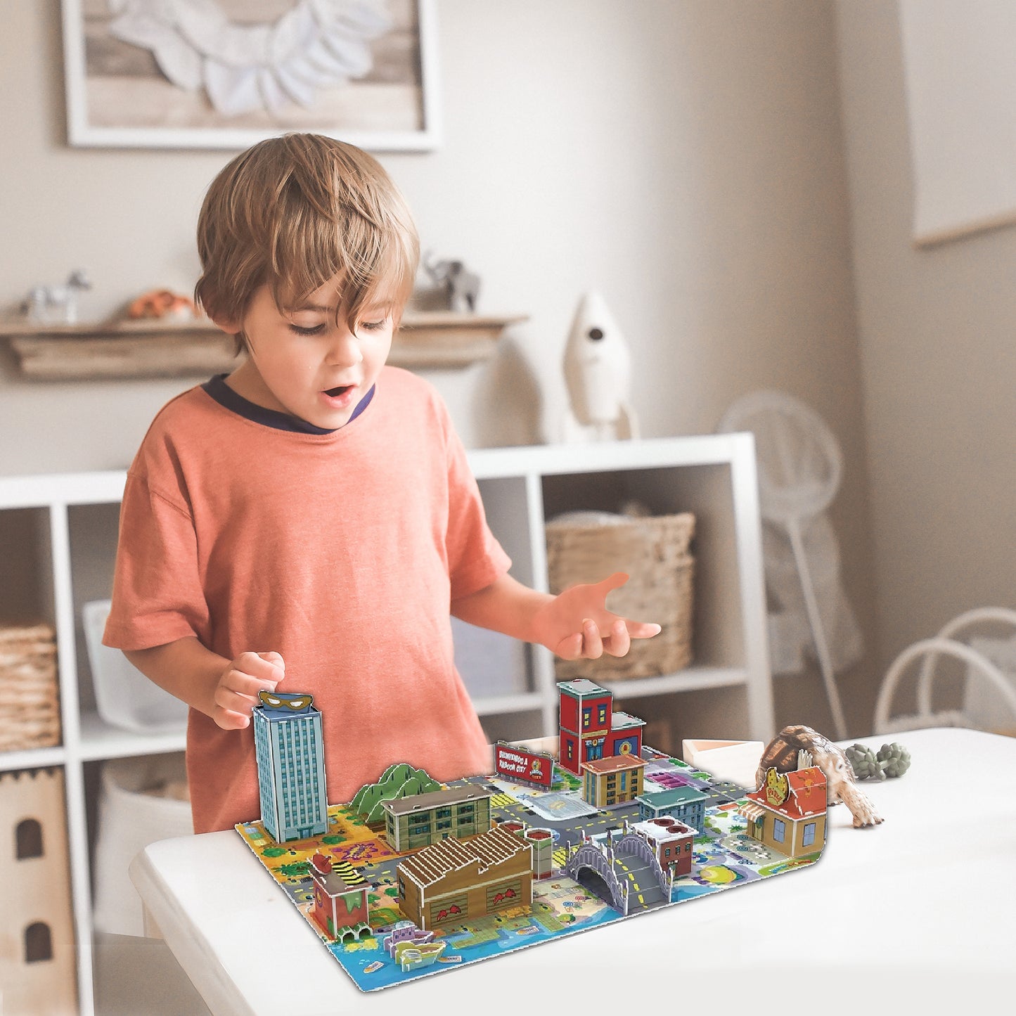 Super Things Rivals of Kaboom City 3D Puzzle, 51 Pieces Glow-In-The-Dark Building Puzzple