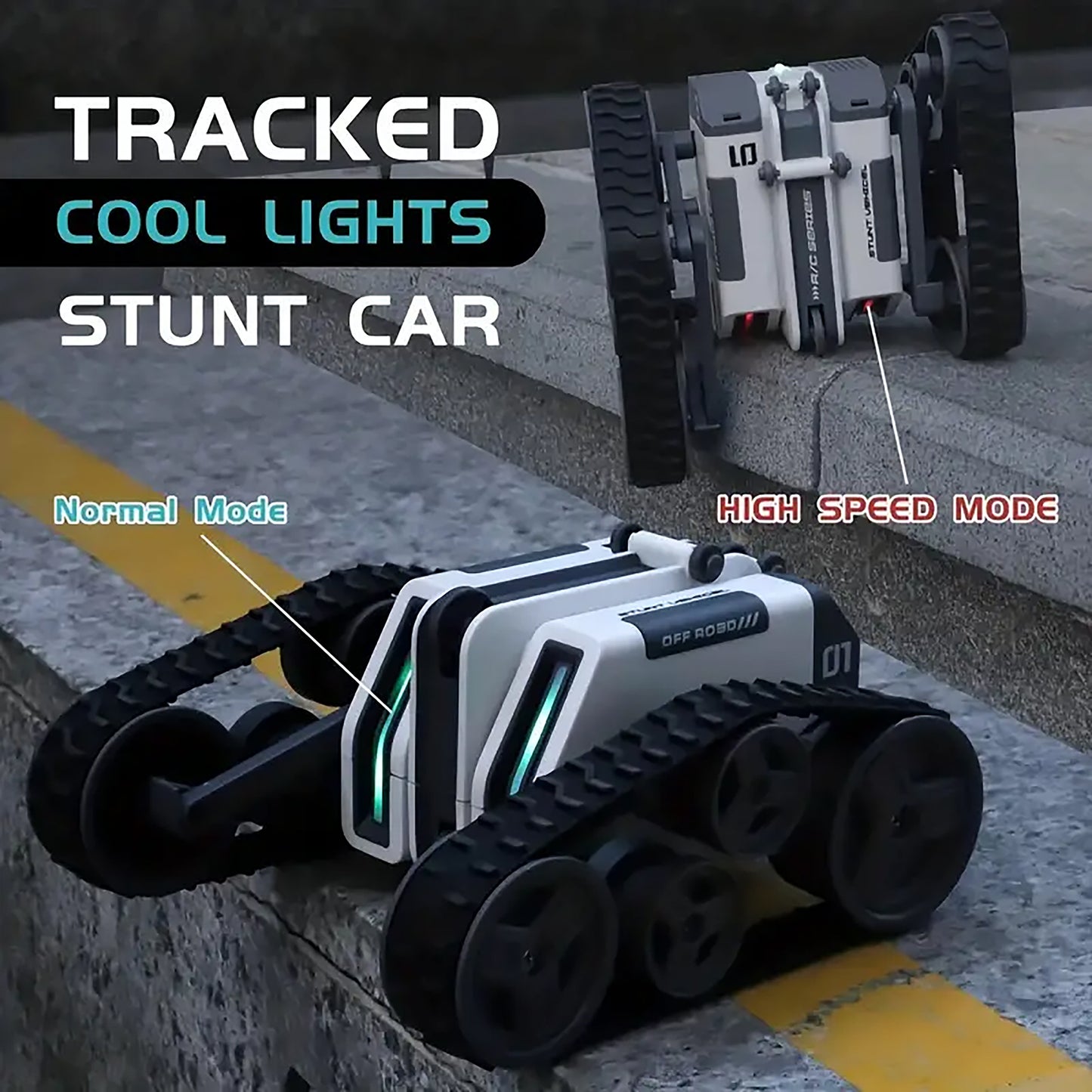 Remote Control Radio-controlled Car, 360 Angles Driving Double-Sided Stunt Car with Rotating Lights, Birthday Gift for Kids