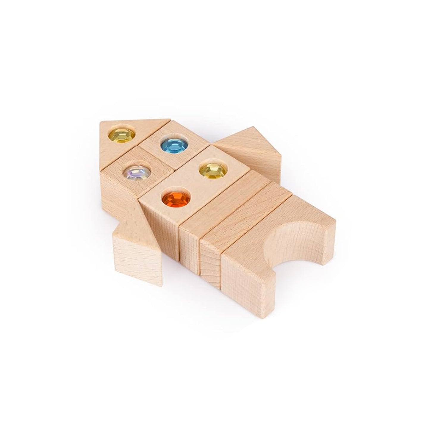50 Pieces Wooden Building Blocks Set