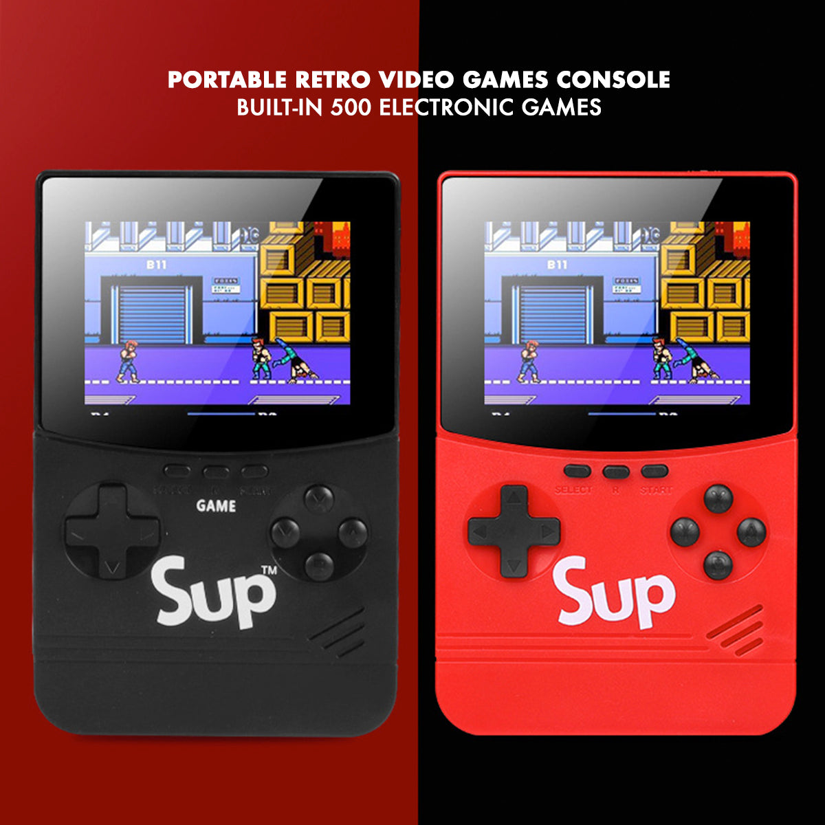 500 Retro Classic Handheld Video Games Game Console with Power Bank