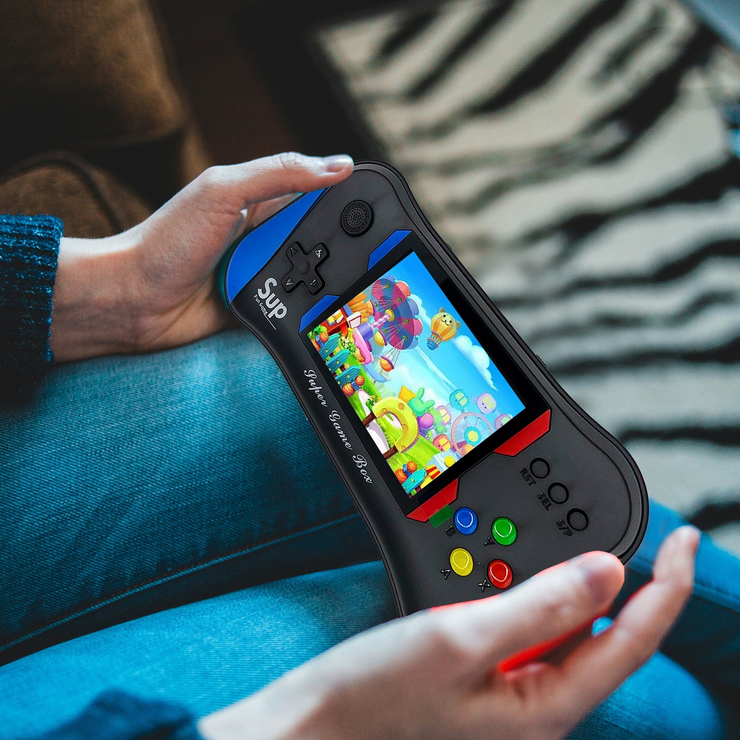 Portable Retro Arcade Game 2 Players Console with 3.5 Inch HD Screen, Black