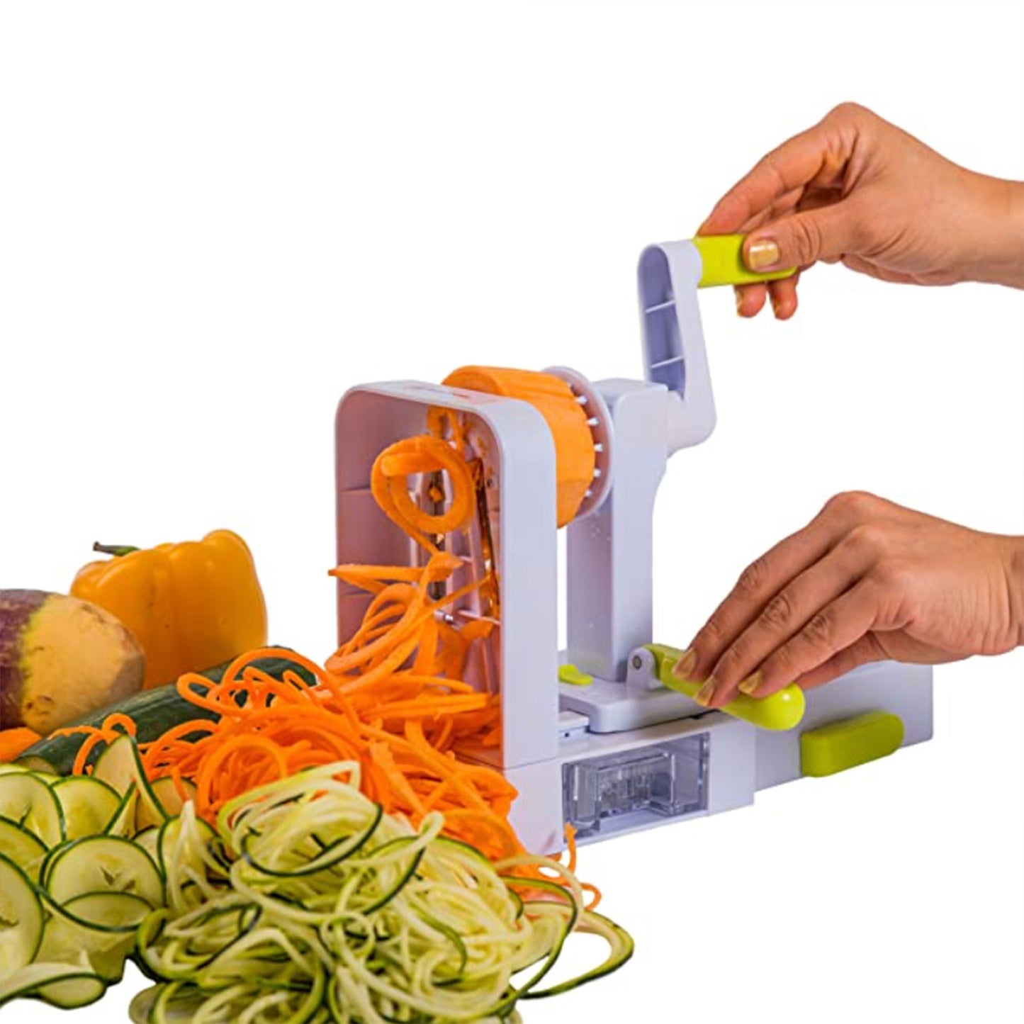 Foldable 5-Blade Spiralizer Set for Easy and Space-Saving Vegetable Preparation