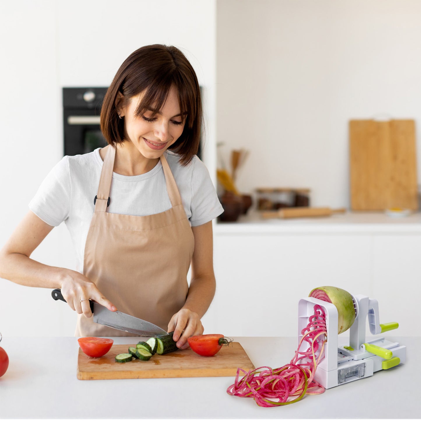 Foldable 5-Blade Spiralizer Set for Easy and Space-Saving Vegetable Preparation
