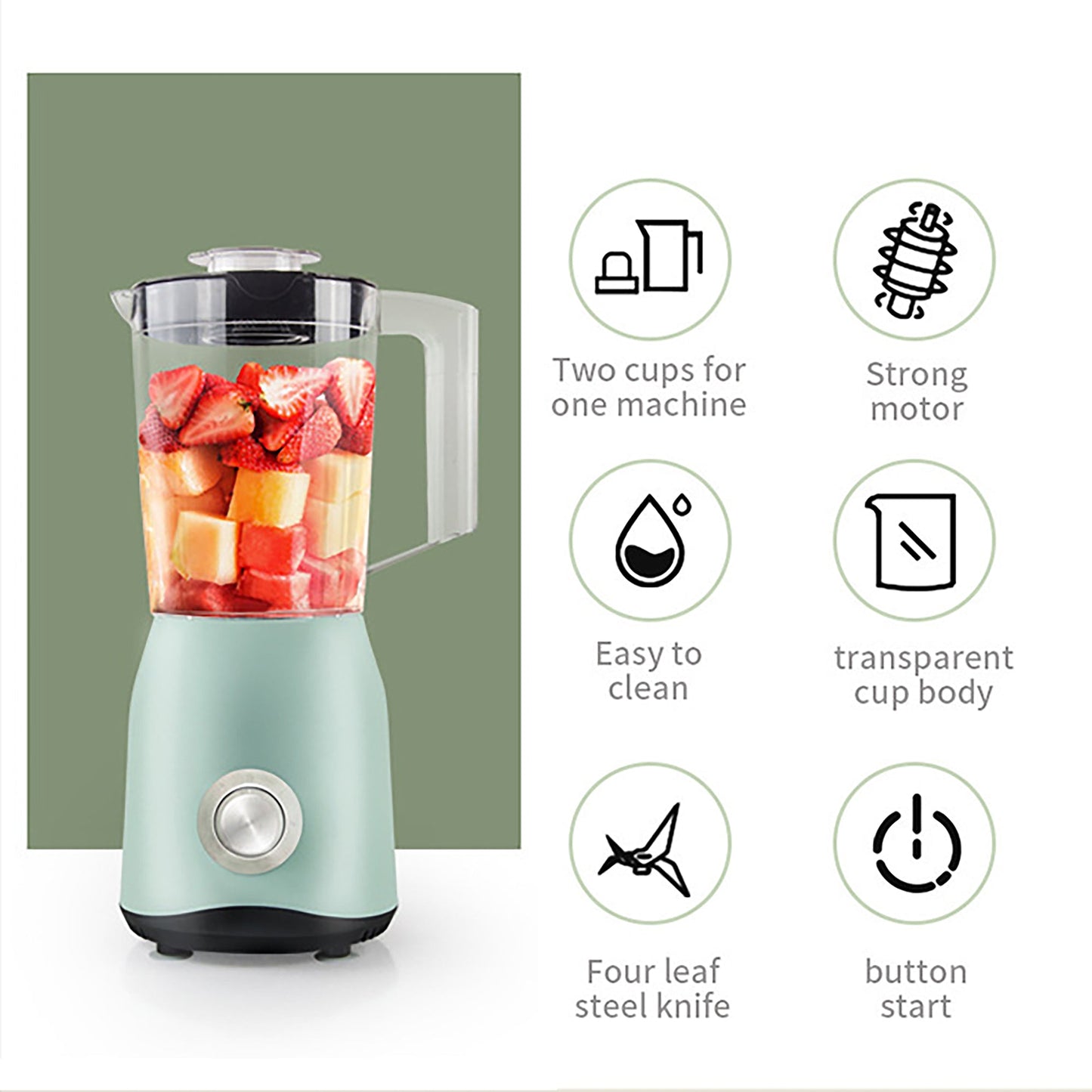 PowerBlend 1500W Blender, 1.5L Capacity, 2 Speeds