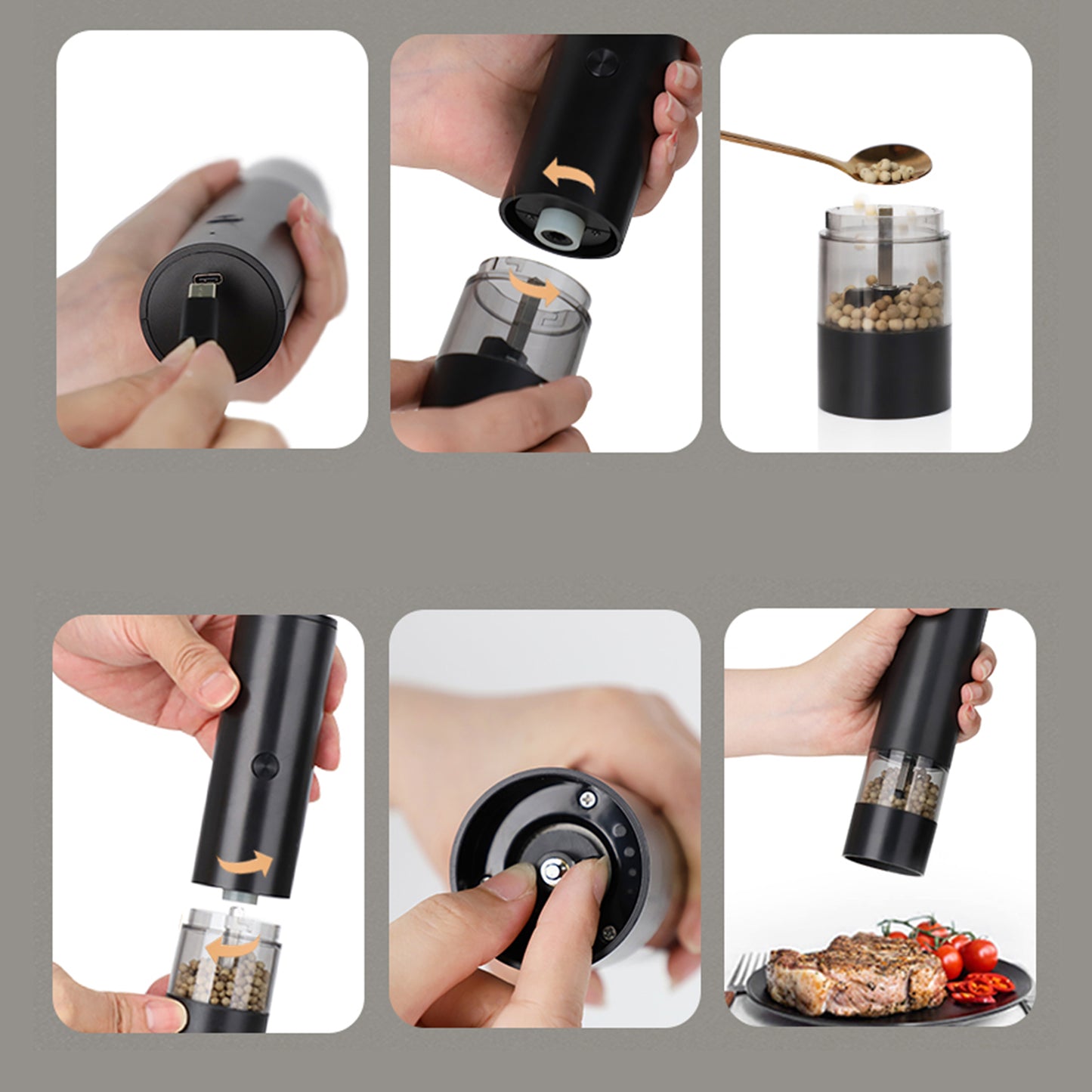 Electric Salt & Pepper Grinder Set
