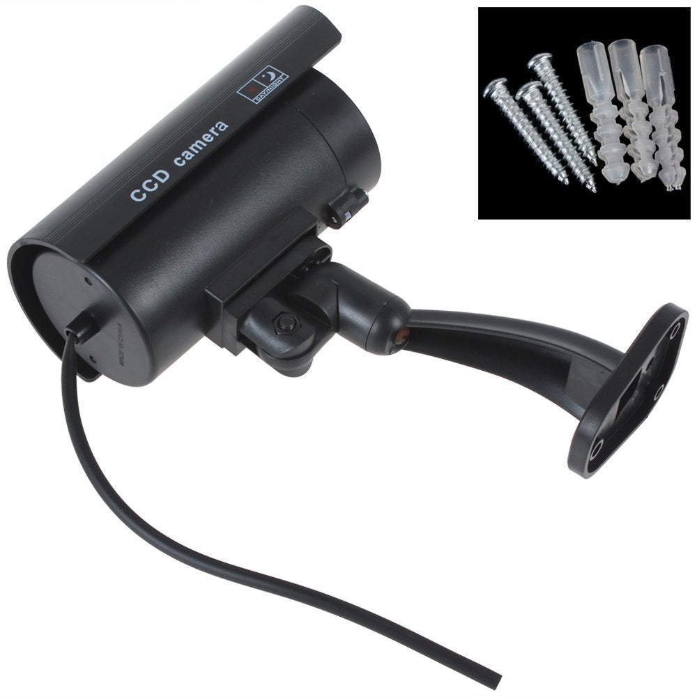 Dummy CCTV Security Camera With a RED Flashing Light,1.5x6.5x15.5cm