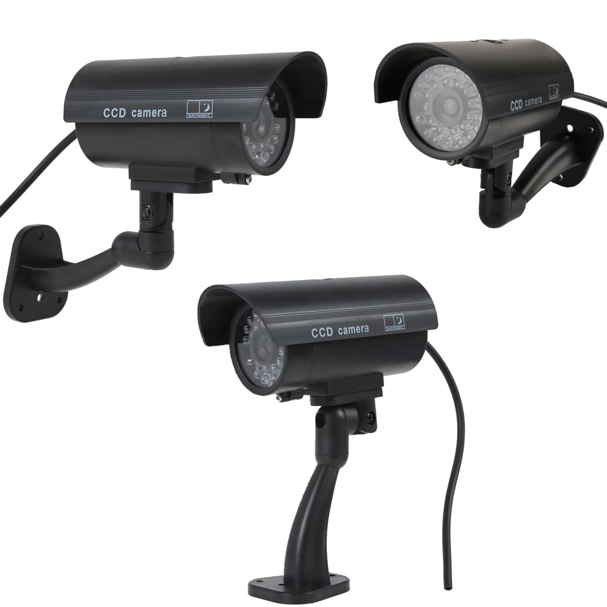 Dummy CCTV Security Camera With a RED Flashing Light,1.5x6.5x15.5cm