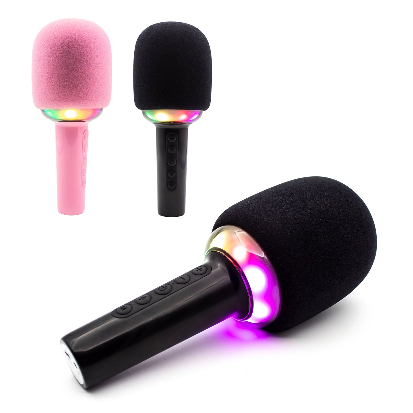 Bluetooth Karaoke Microphone with RGB Lights and Voice Changer