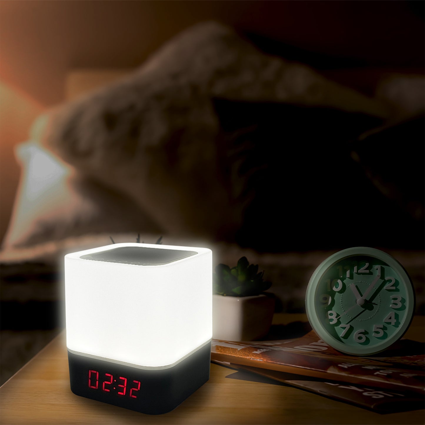 Color Changing Wireless Alarm Clock Speaker