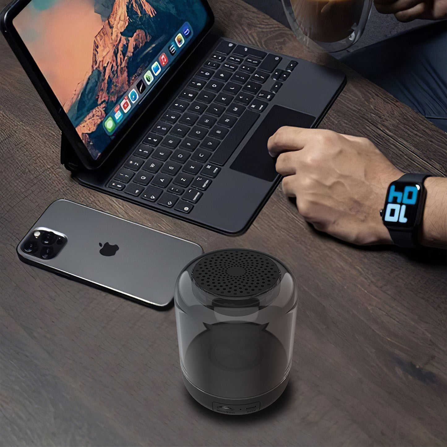 SYNCWAVE 2-Pack of LED Wireless Speakers with Synchronized Audio