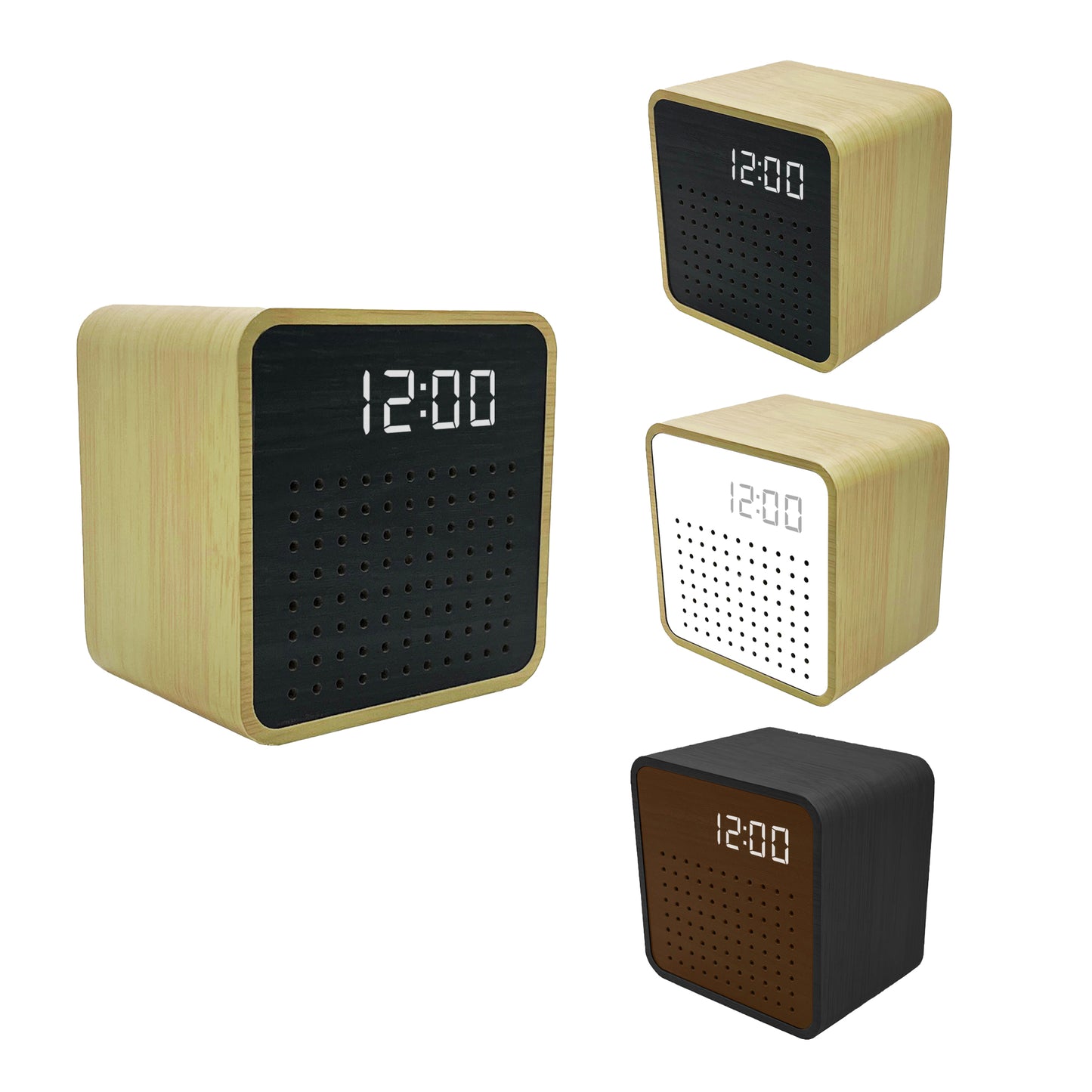 Retro Mini Wooden Bluetooth Speaker with Alarm Clock