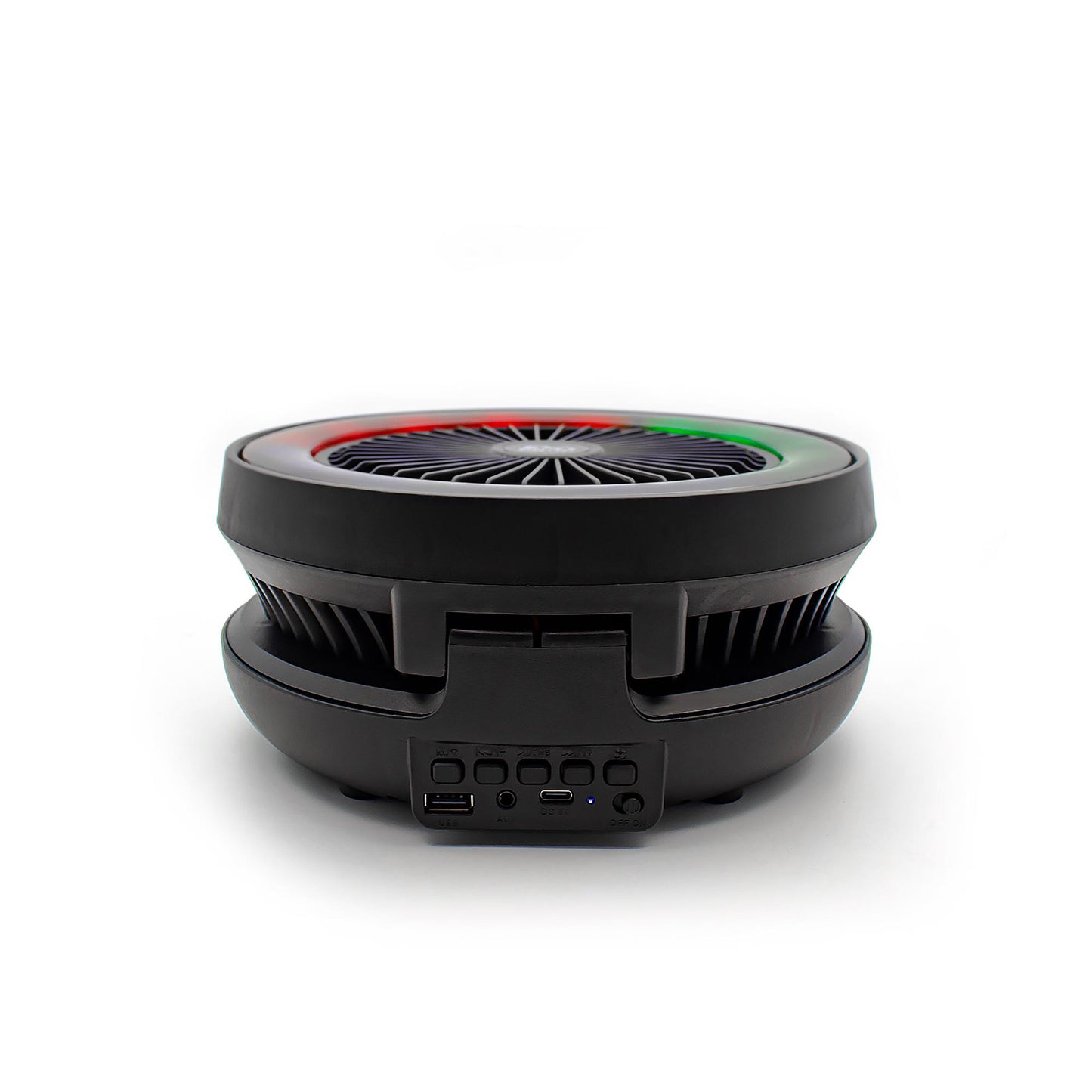 Mini Music Player System with Fan, Portable Super Bass Speaker with LED Light