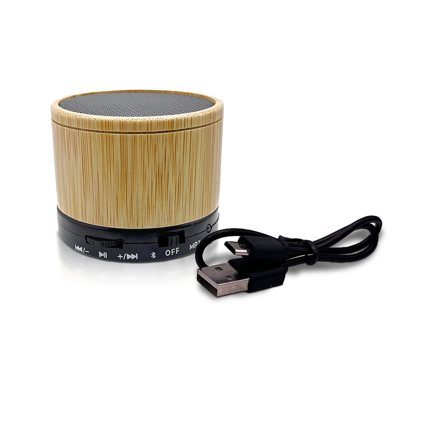 Bamboo Mini Portable Cylinder Bluetooth Speaker, TF Card Supported and Expanded BXS Performance