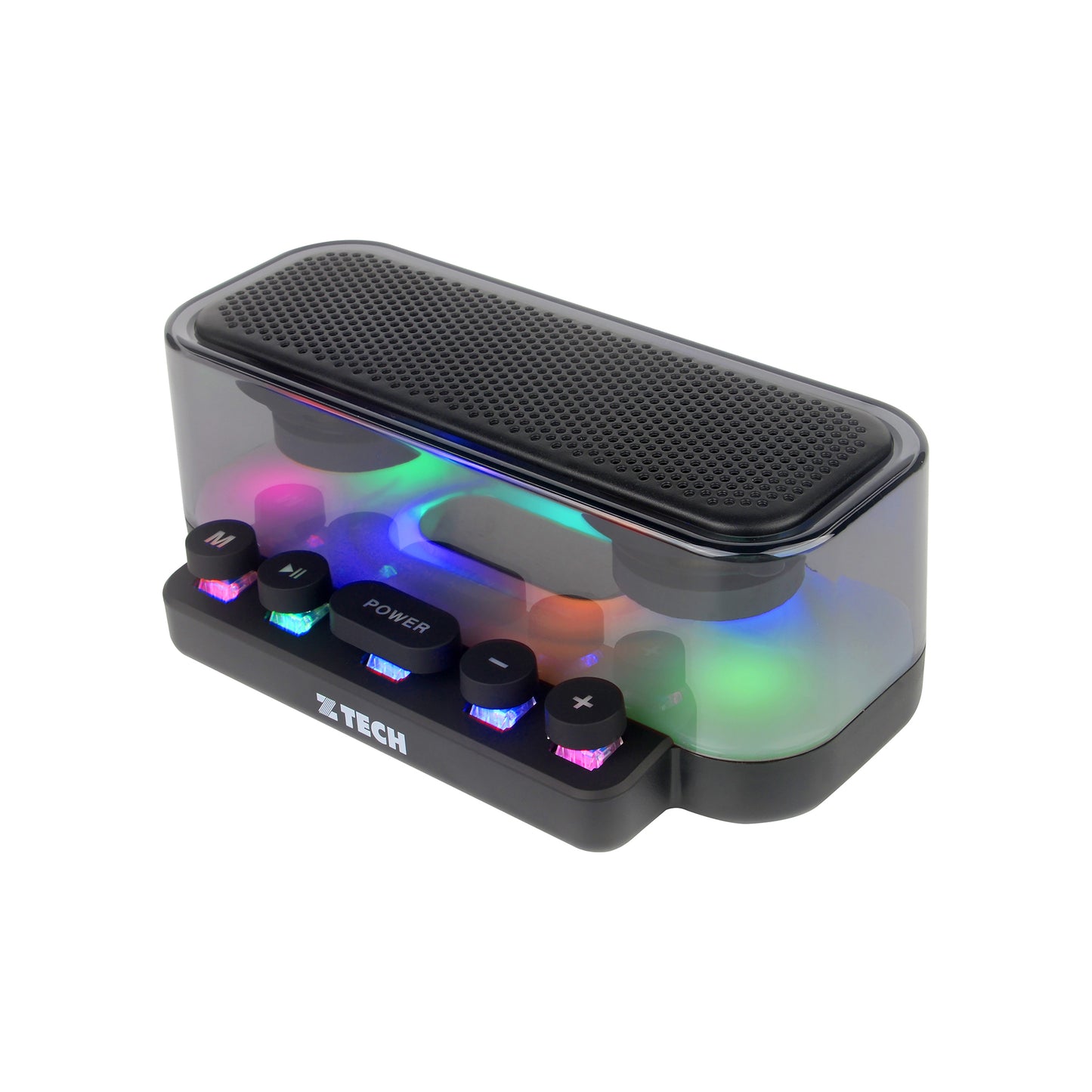 Wireless Speaker with Micro SD Slot, FM Radio, Multi-Color LED Light