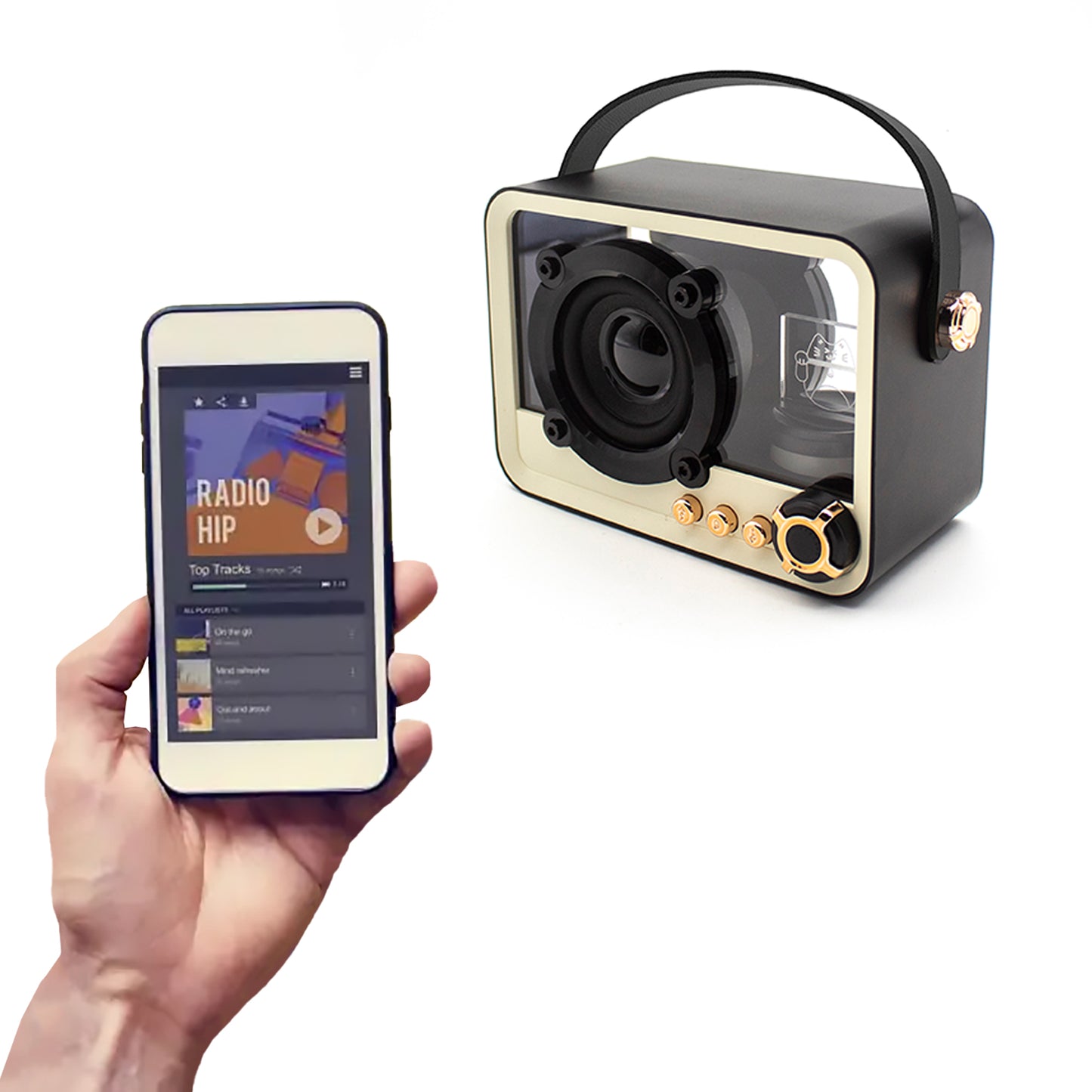 Transparent Wireless Bluetooth Speaker with RGB Lighting and TF Card