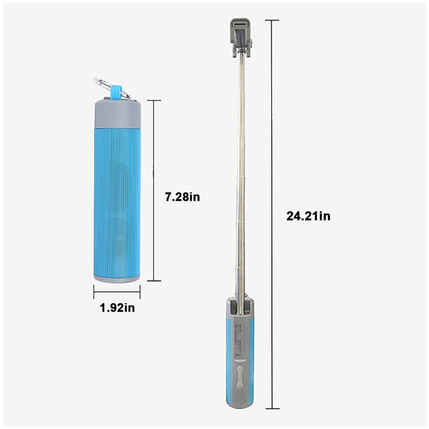 4-in-1 Gadget Capsule with Wireless Speaker,Powerbank, Selfie Stick, Flashlight