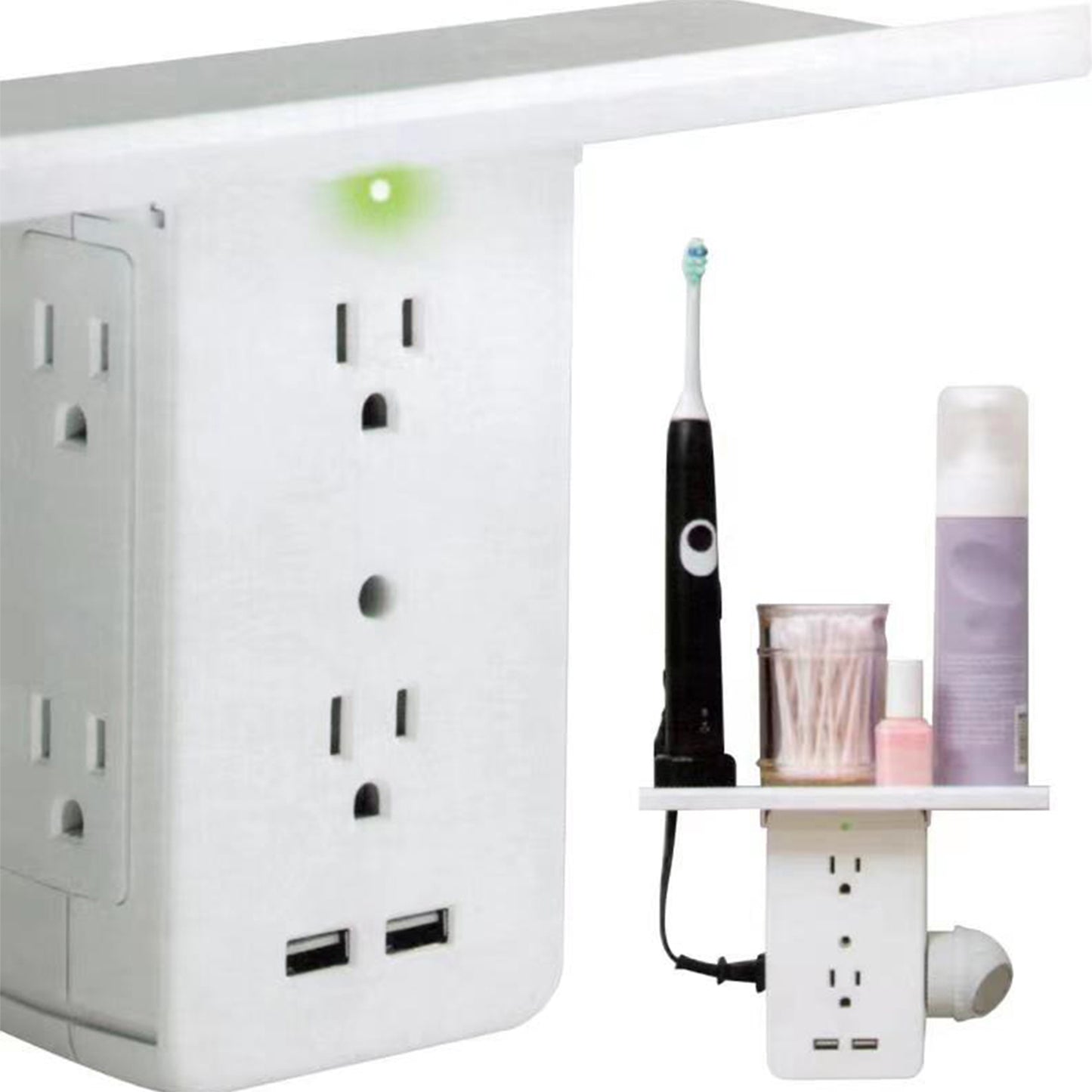 ZTECH Socket Shelf Space Saving Power Strip