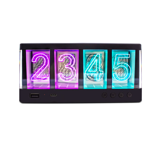 Wireless Charging LED Clock with Multiport Power Station/Onboard Controls